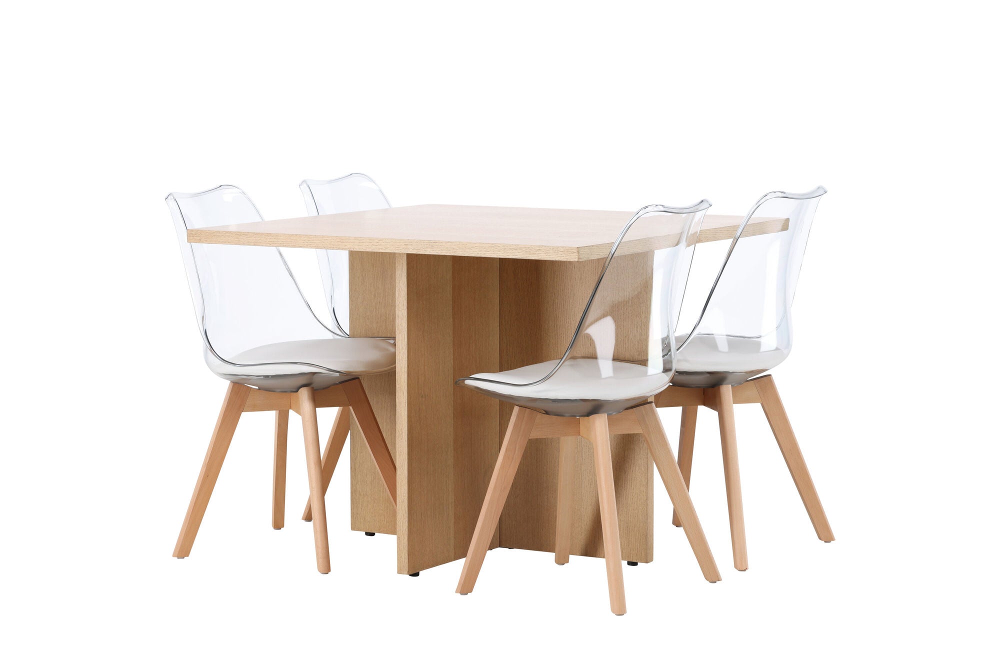 Venture Home Leo spisebord 100*75 - Oaklook / Oaklook MDF +Edvin Spisebordsstol - Nature / PET (seat cushion white) PET surface,seat with usual sponge _4