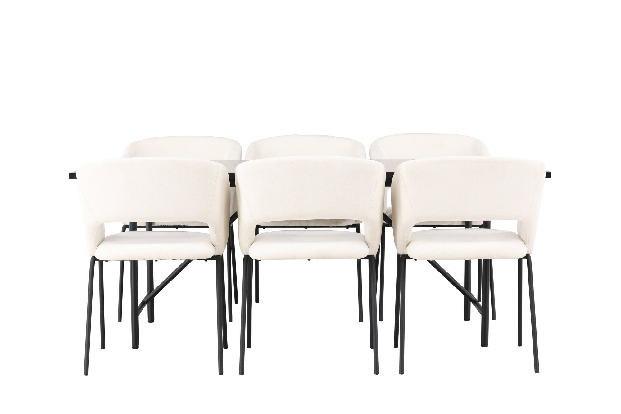 Venture Home Astrid spisebord 200*75 - Matte black / Matte black MDF with veneer +Day Spisebordsstol - Matte black / White Linen _6
