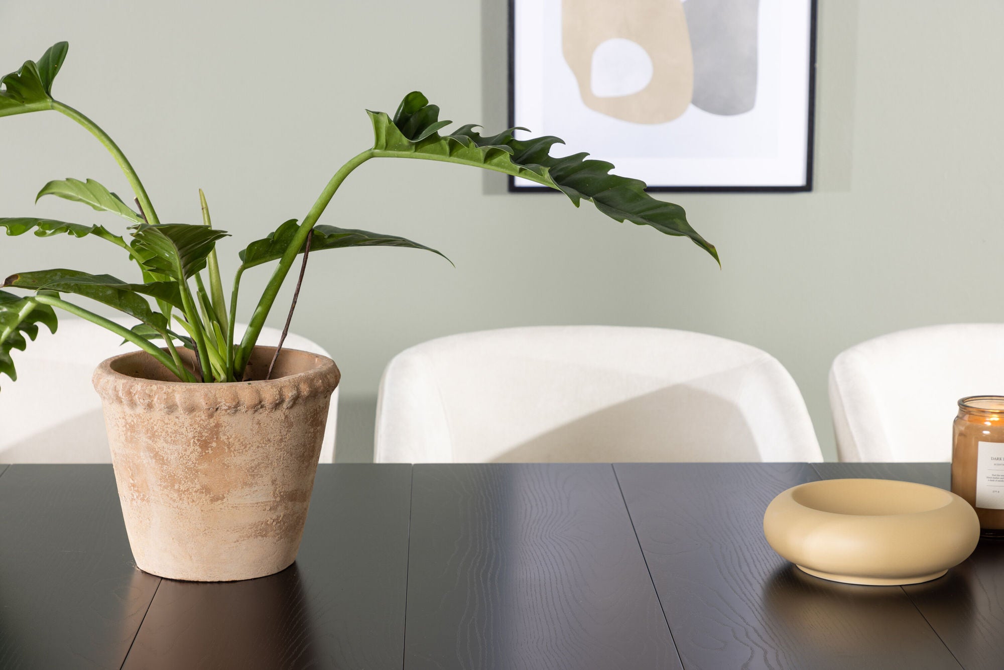 Venture Home Astrid spisebord 200*75 - Matte black / Matte black MDF with veneer +Day Spisebordsstol - Matte black / White Linen _6