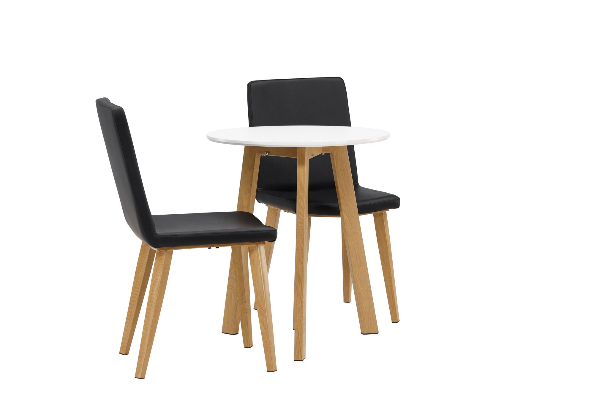 Venture Home Leonora spisebord φ65 - Oaklook / White MDF +Today Spisebordsstol - Nature / Black PU _2