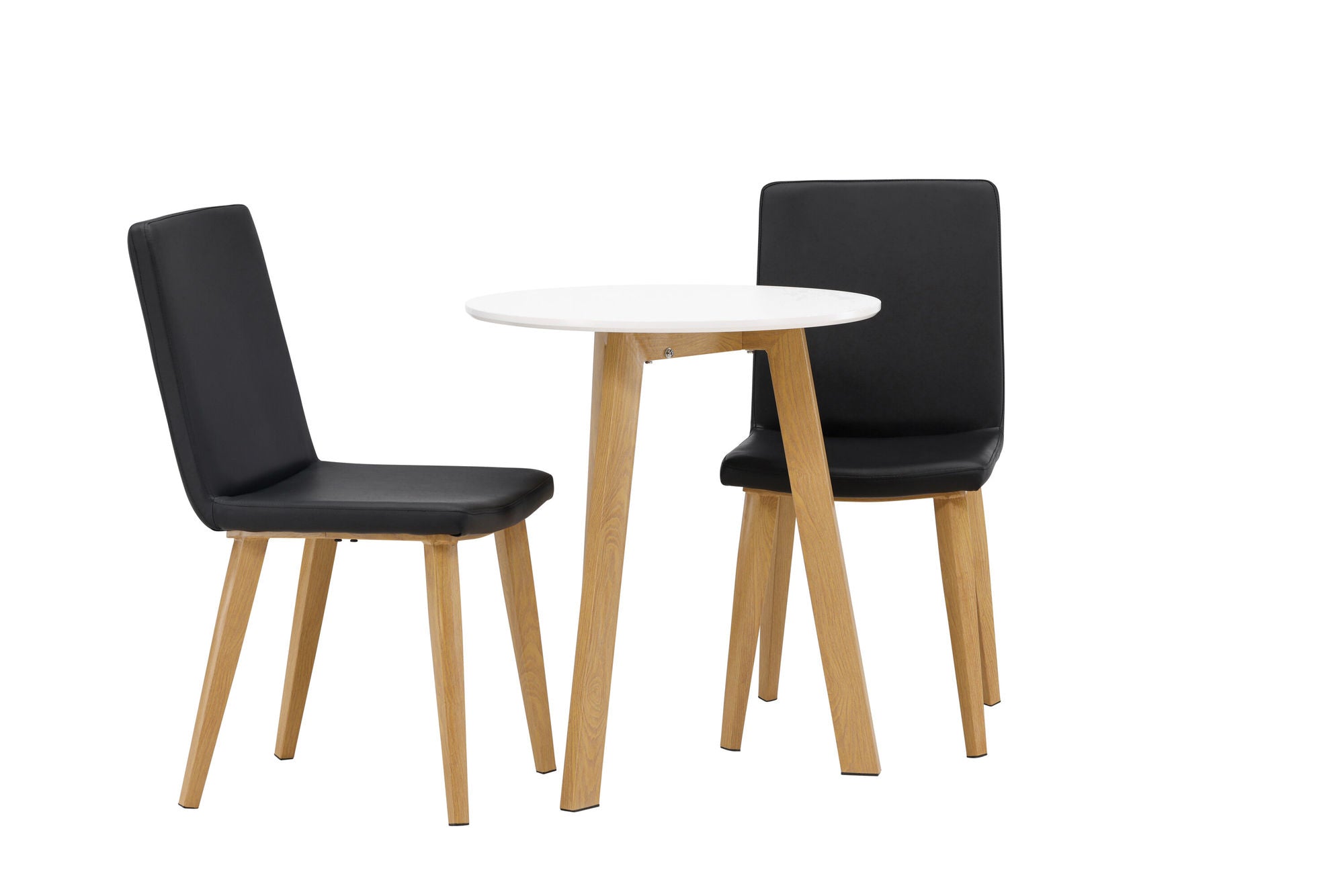 Venture Home Leonora spisebord φ65 - Oaklook / White MDF +Today Spisebordsstol - Nature / Black PU _2