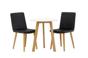 Venture Home Leonora spisebord φ65 - Oaklook / White MDF +Today Spisebordsstol - Nature / Black PU _2