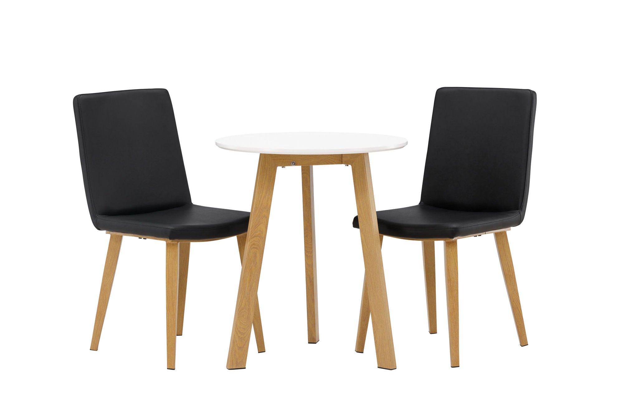 Venture Home Leonora spisebord φ65 - Oaklook / White MDF +Today Spisebordsstol - Nature / Black PU _2