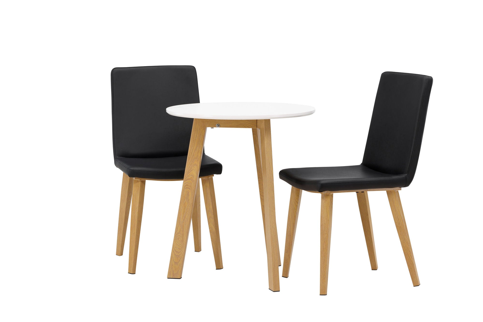 Venture Home Leonora spisebord φ65 - Oaklook / White MDF +Today Spisebordsstol - Nature / Black PU _2