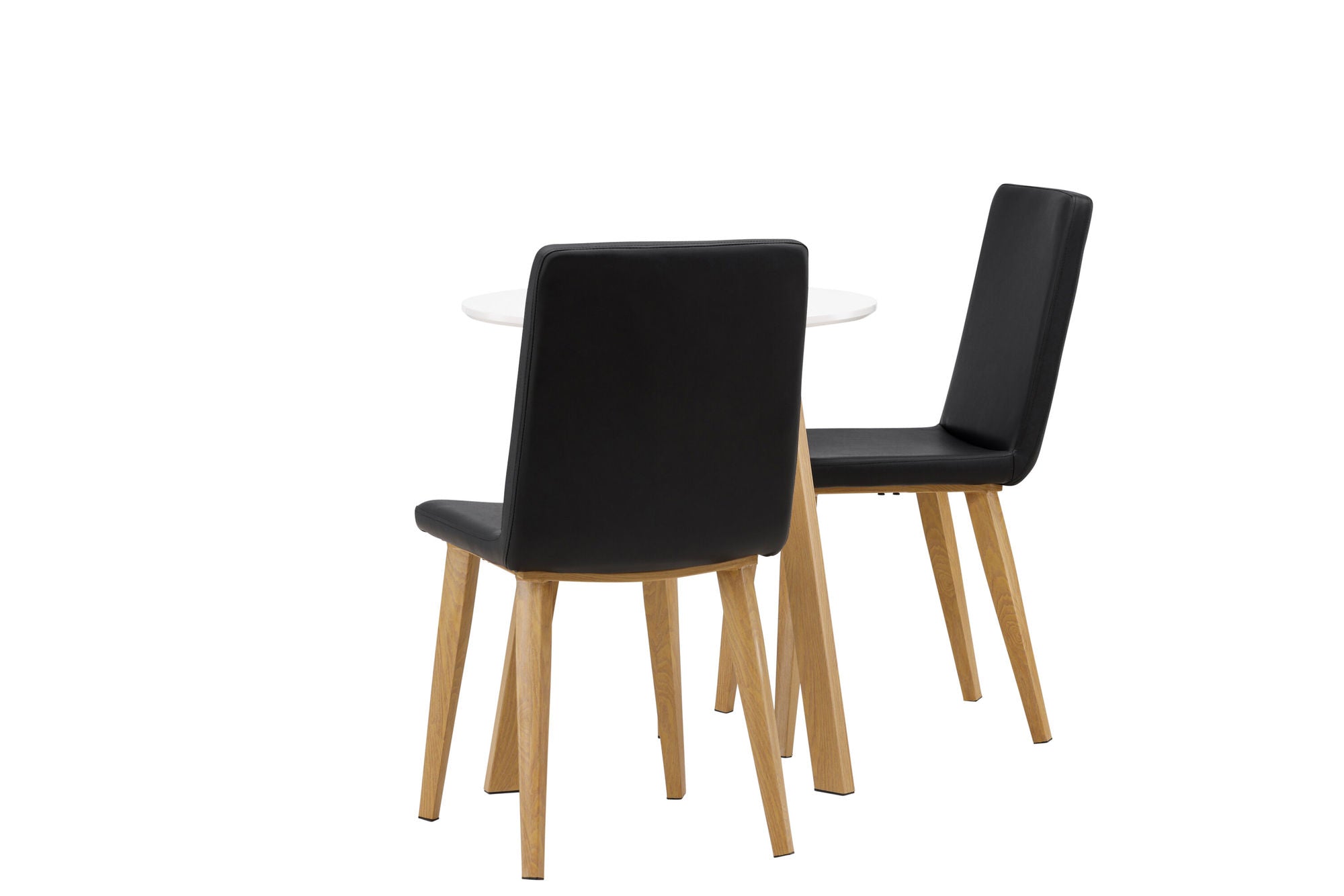 Venture Home Leonora spisebord φ65 - Oaklook / White MDF +Today Spisebordsstol - Nature / Black PU _2