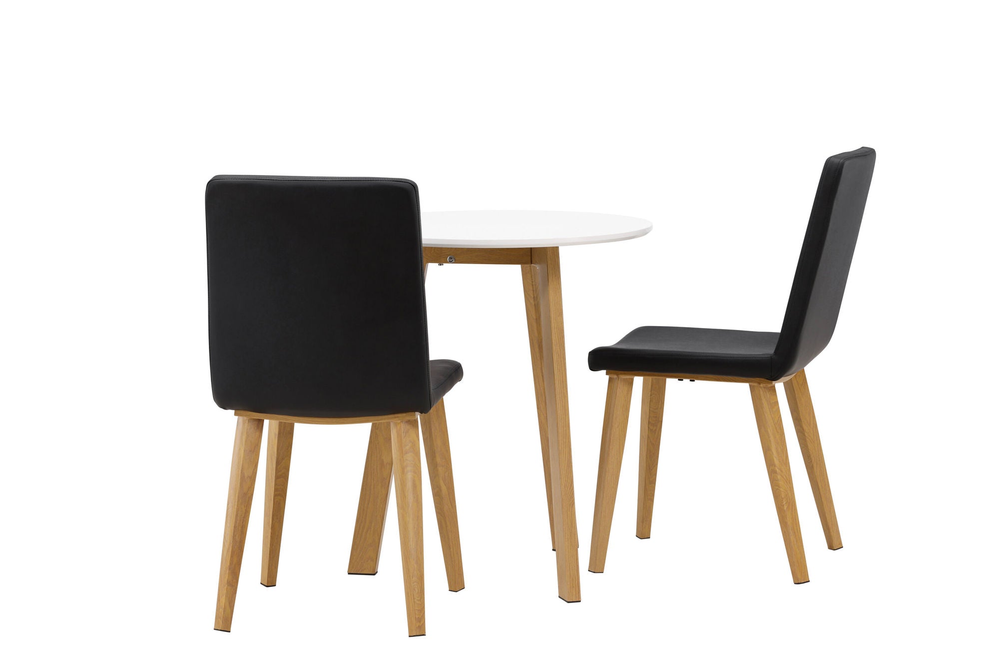 Venture Home Leonora spisebord φ65 - Oaklook / White MDF +Today Spisebordsstol - Nature / Black PU _2