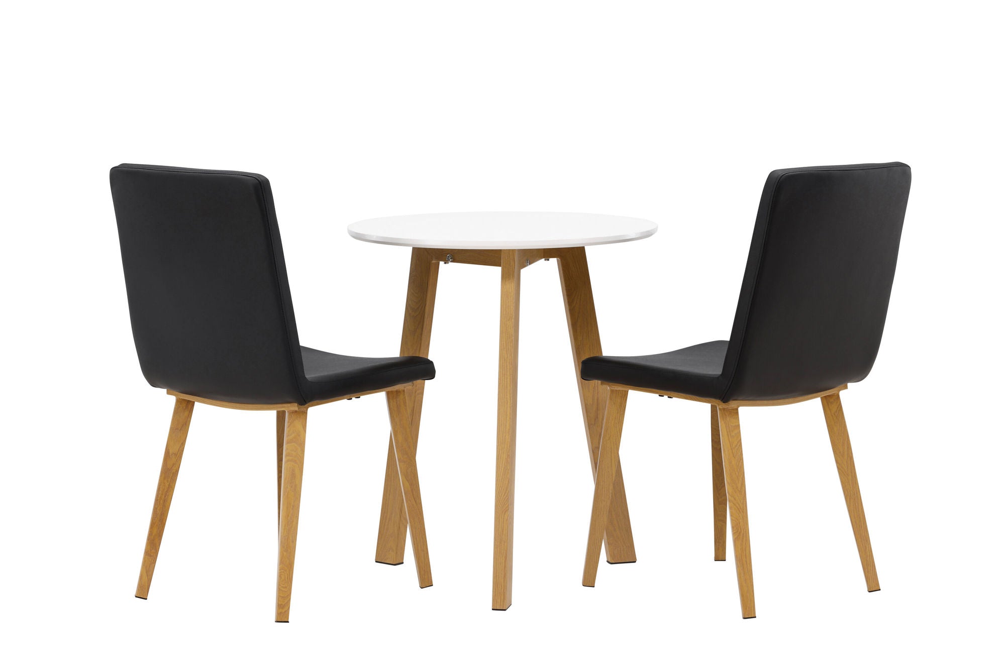 Venture Home Leonora spisebord φ65 - Oaklook / White MDF +Today Spisebordsstol - Nature / Black PU _2