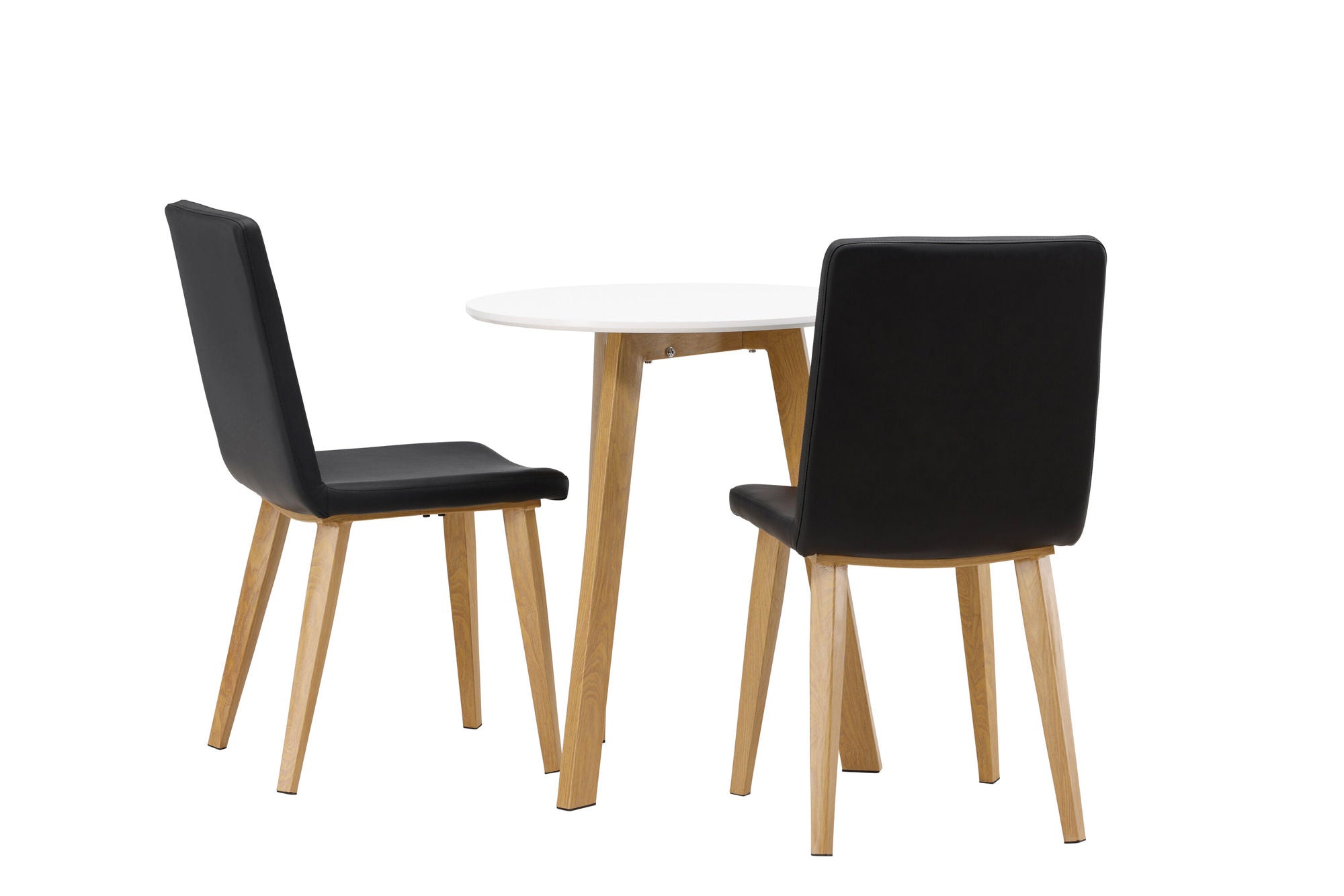 Venture Home Leonora spisebord φ65 - Oaklook / White MDF +Today Spisebordsstol - Nature / Black PU _2