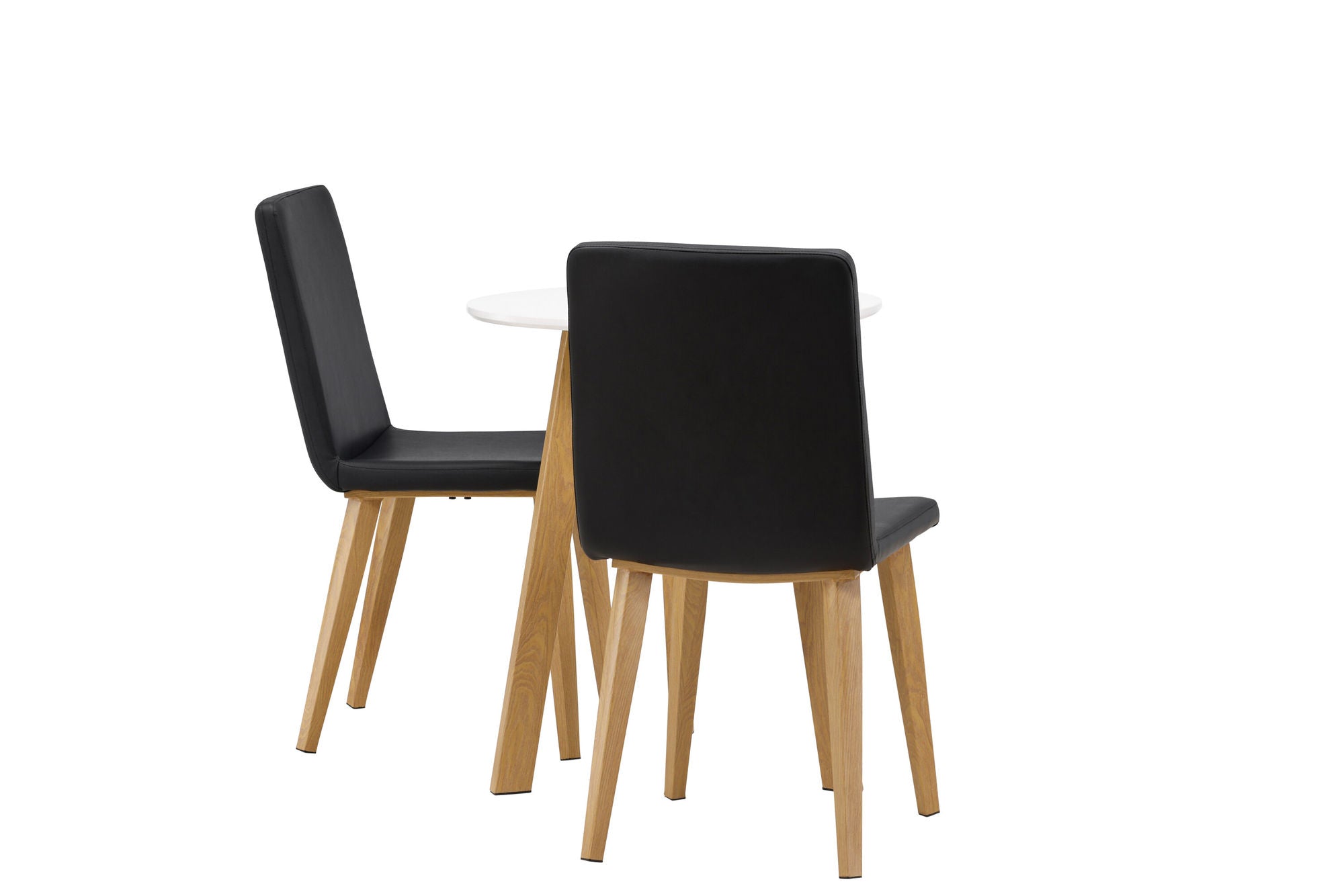 Venture Home Leonora spisebord φ65 - Oaklook / White MDF +Today Spisebordsstol - Nature / Black PU _2