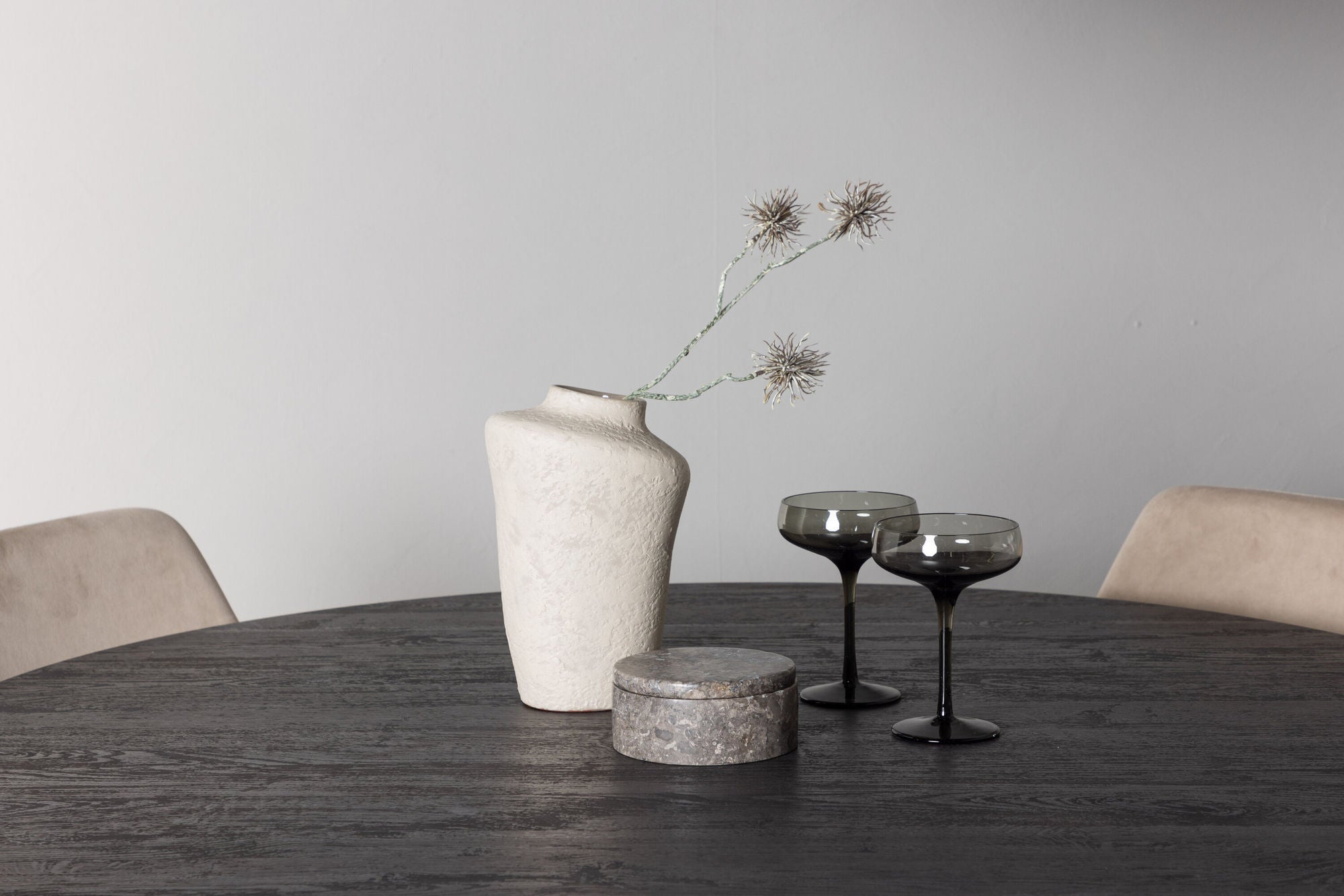 Venture Home Lanzo spisebord φ120 - Mocca/Mocca +Night Spisebordsstol - Dark walnut / Mocca / Brown Fabric _4
