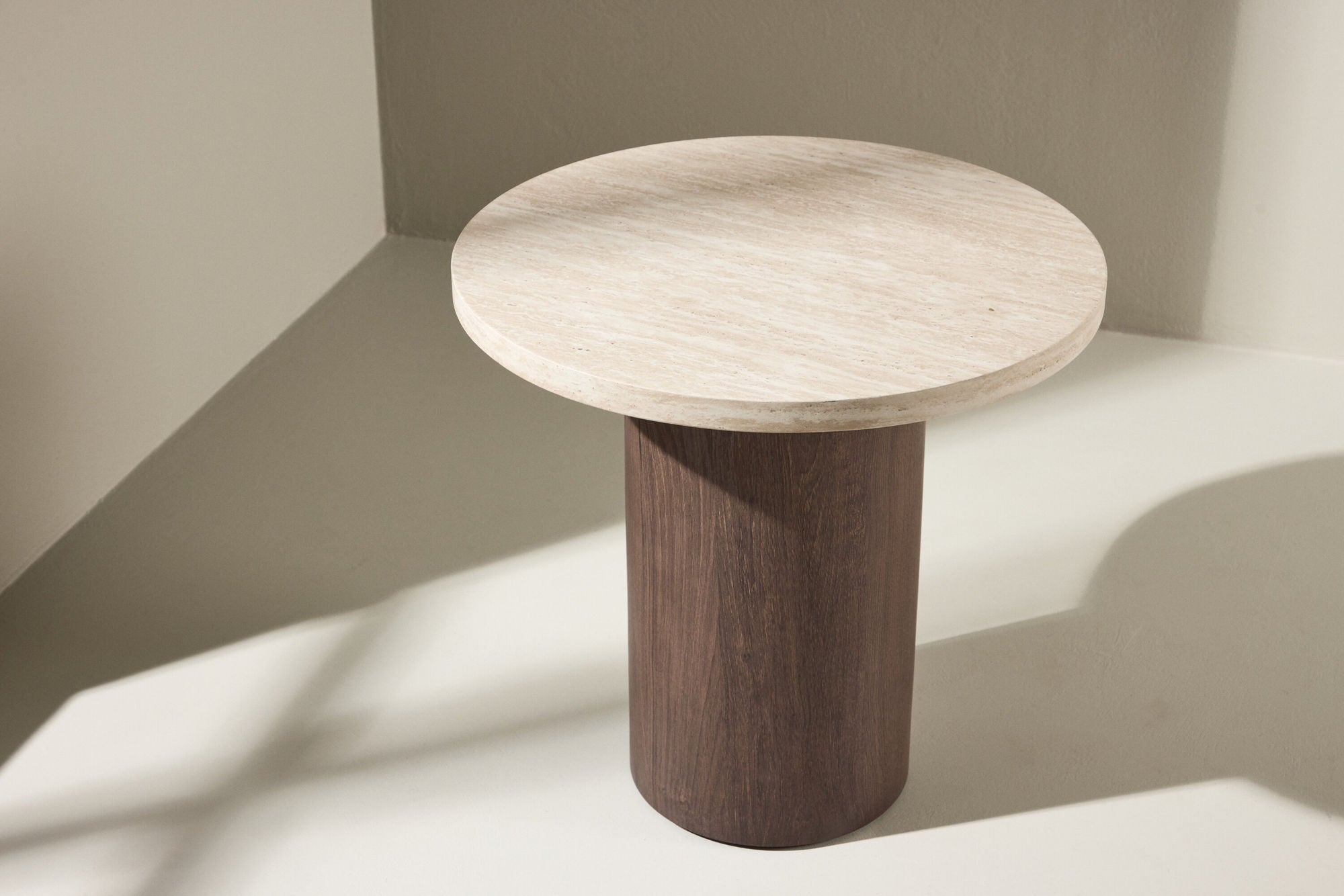 Venture Home Megg Sofa bord ø50x50 cm - Mocca/ Travertinelook