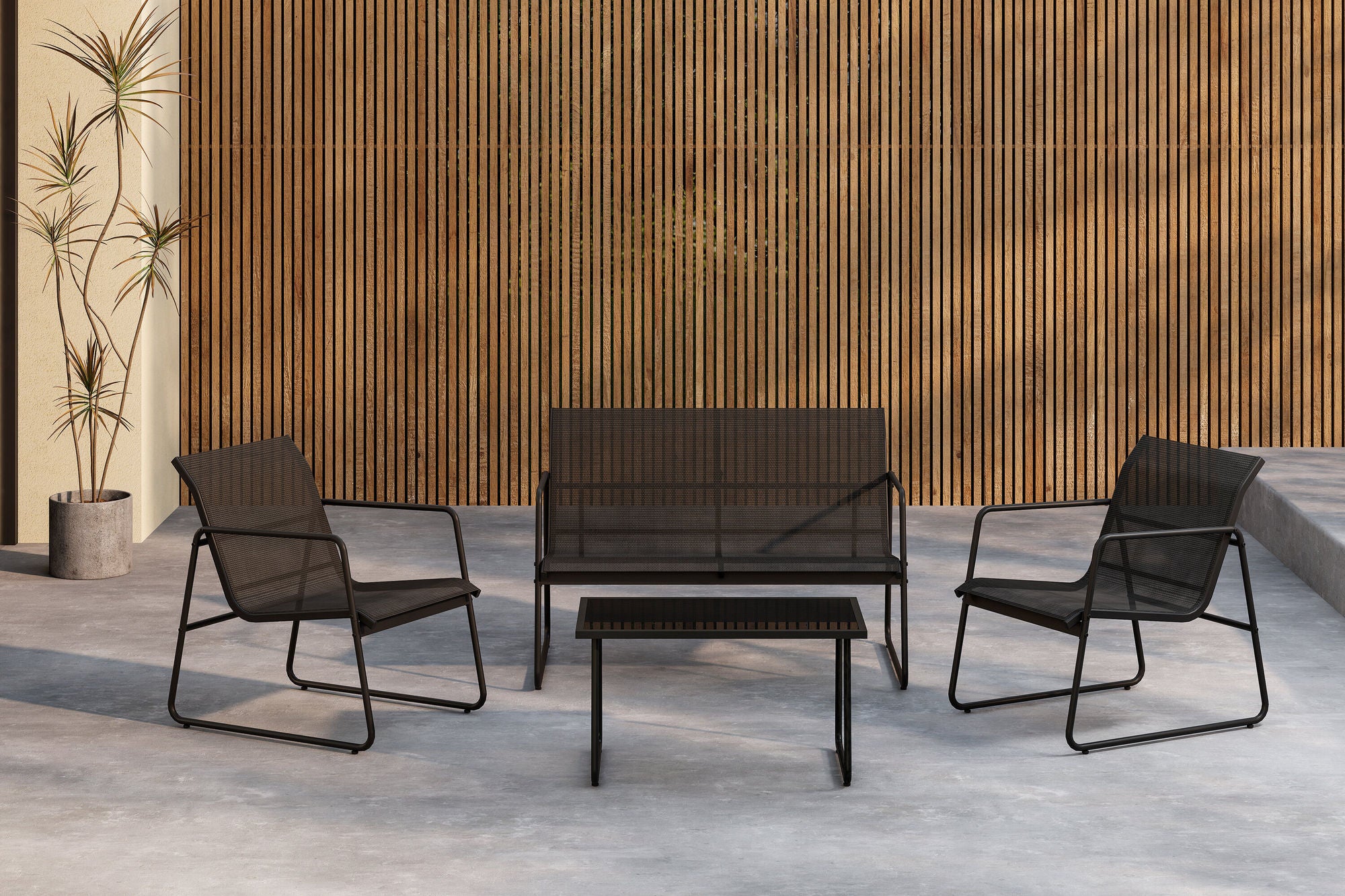 Venture Home Scopello Sofa Set - Black / Black