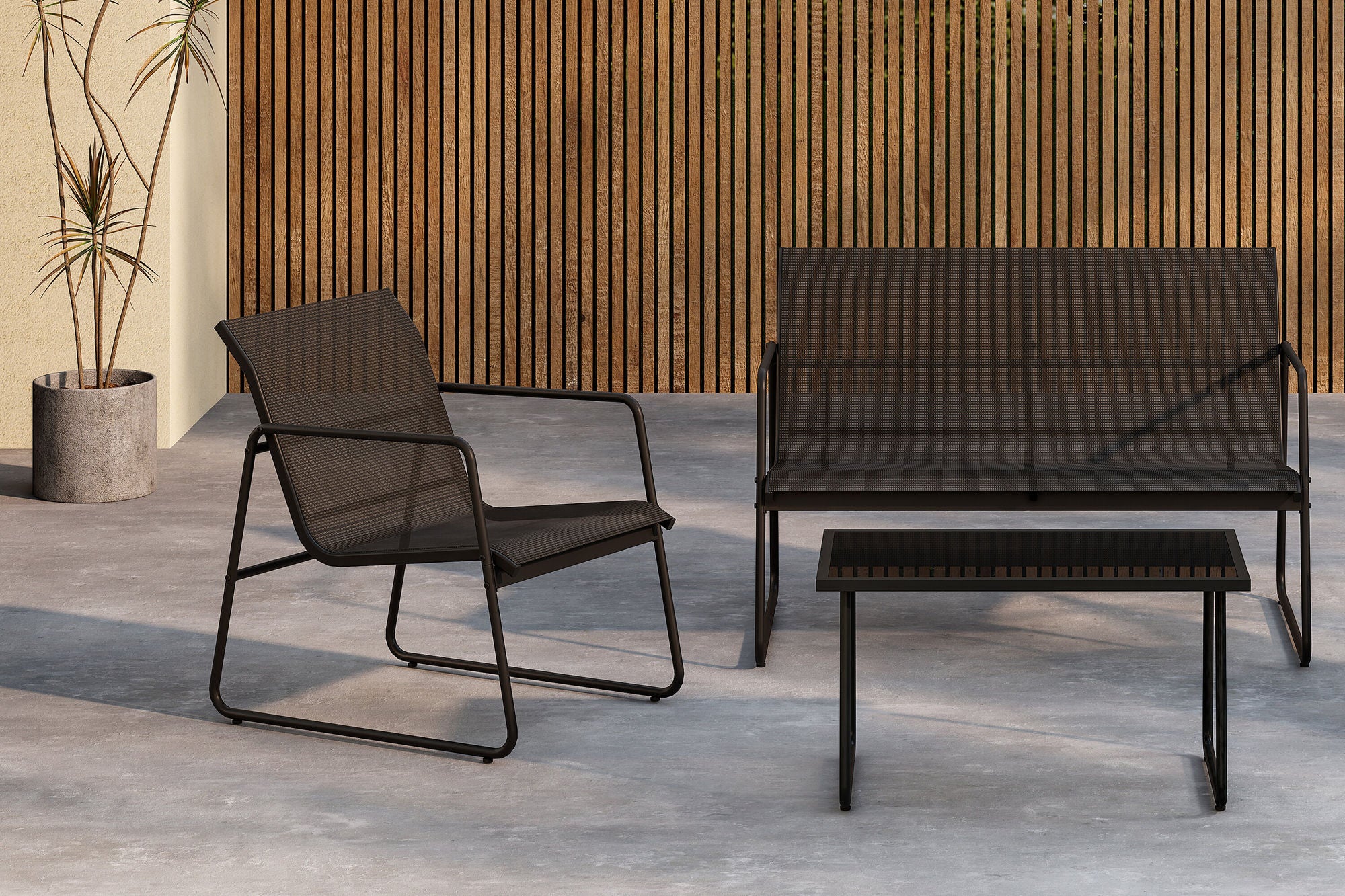 Venture Home Scopello Sofa Set - Black / Black