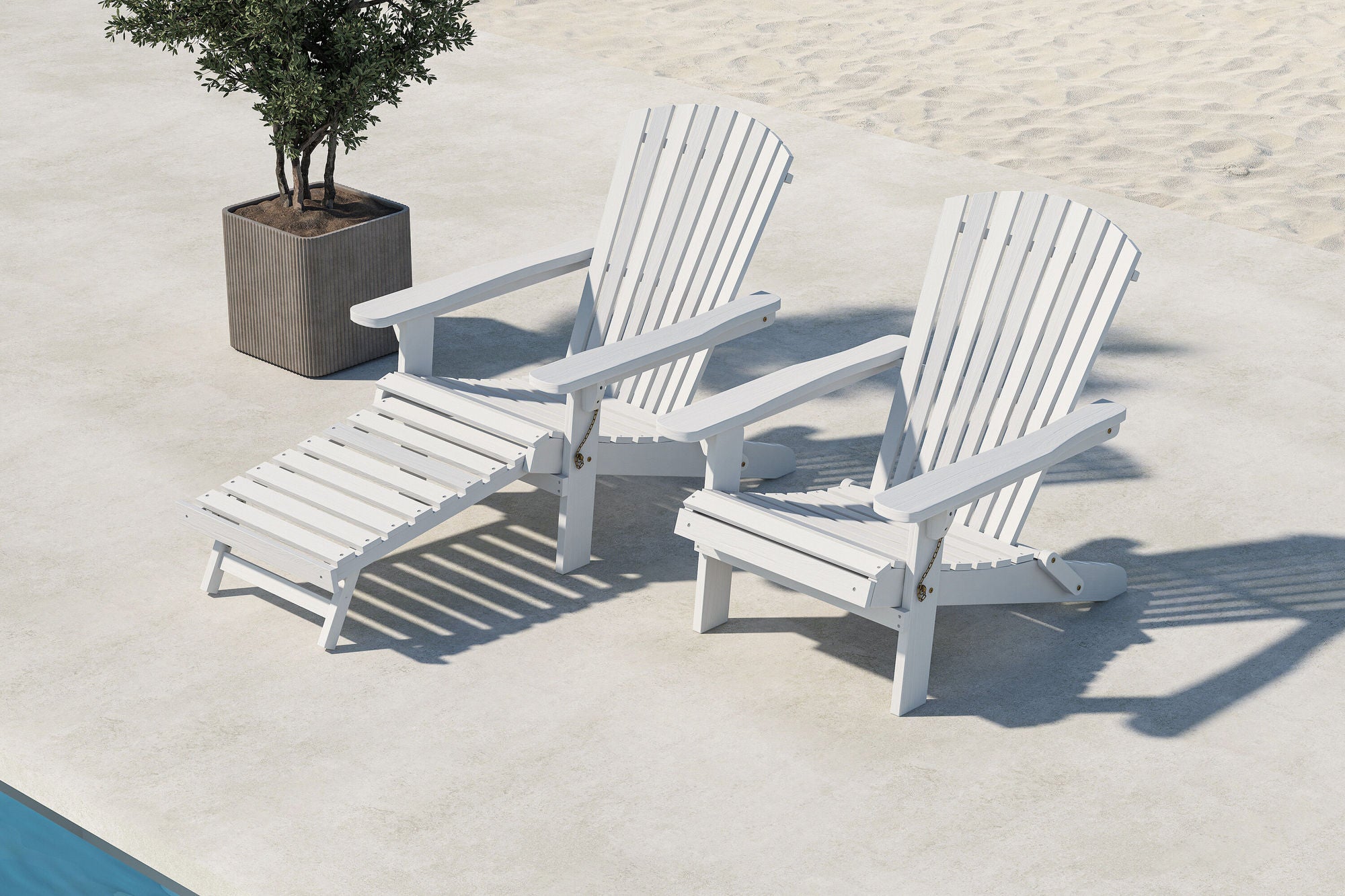 Venture Home Tropea Sun Lounge - White FSC 100%