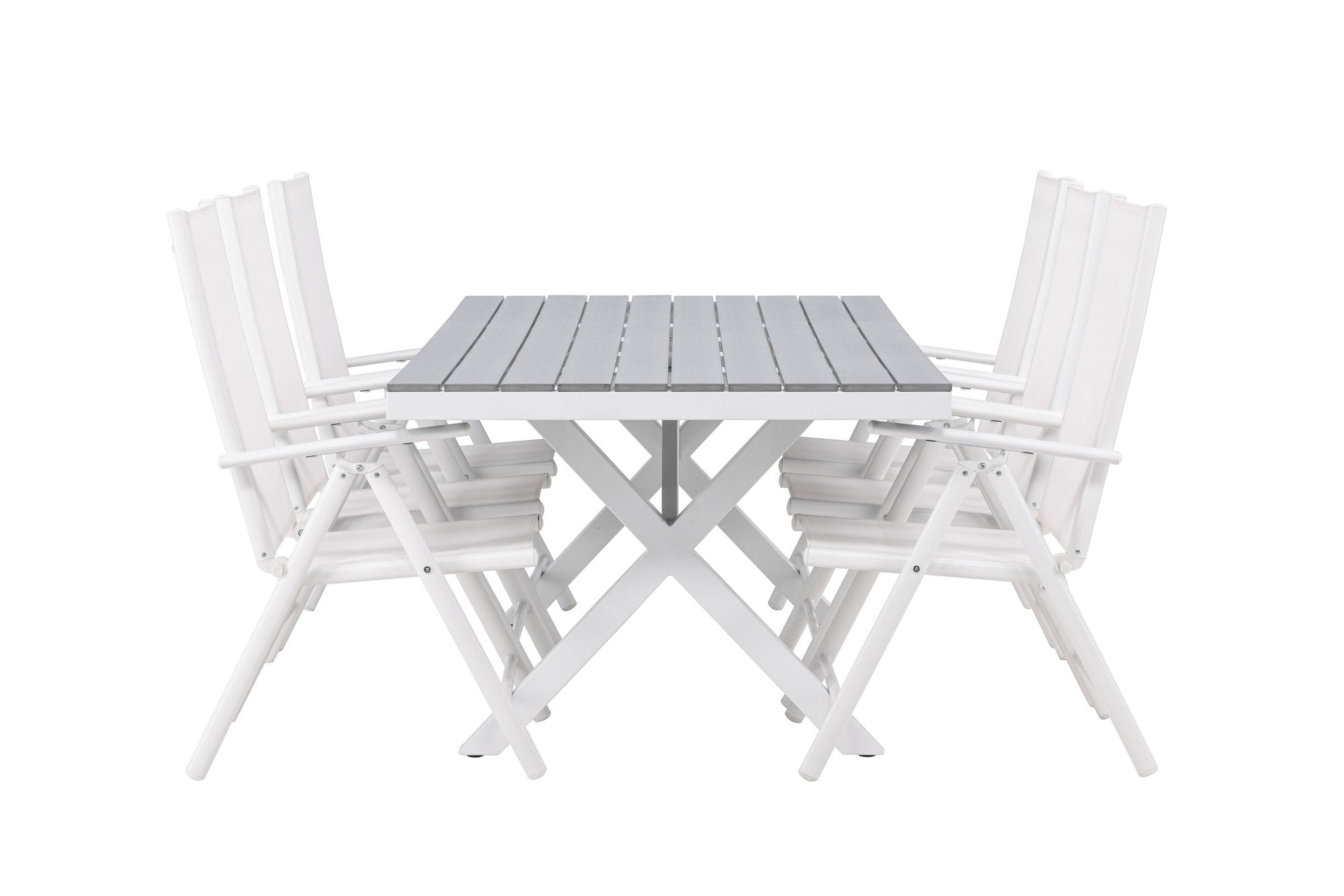 Venture Home Garcia Diningbord Alumnium - White / Light Grey Aintwood / Rectangular 100*200* +Break Diningchair Alumnium - White / Textilene _6