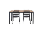Venture Home Break Diningbord Alumnium - Black / Nature Rectangular 90*150* +Lina Spisebordsstol - Black _4