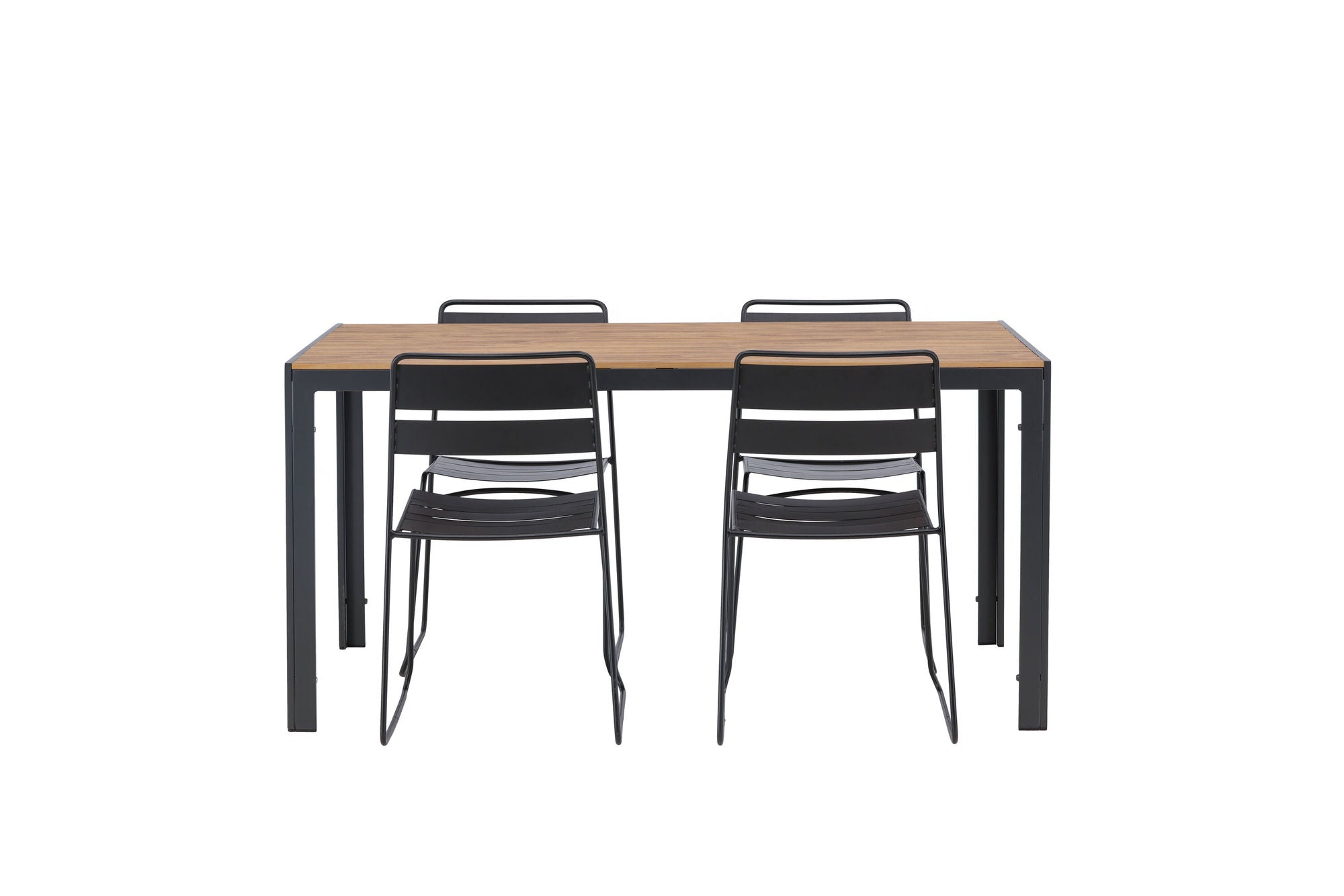 Venture Home Break Diningbord Alumnium - Black / Nature Rectangular 90*150* +Lina Spisebordsstol - Black _4