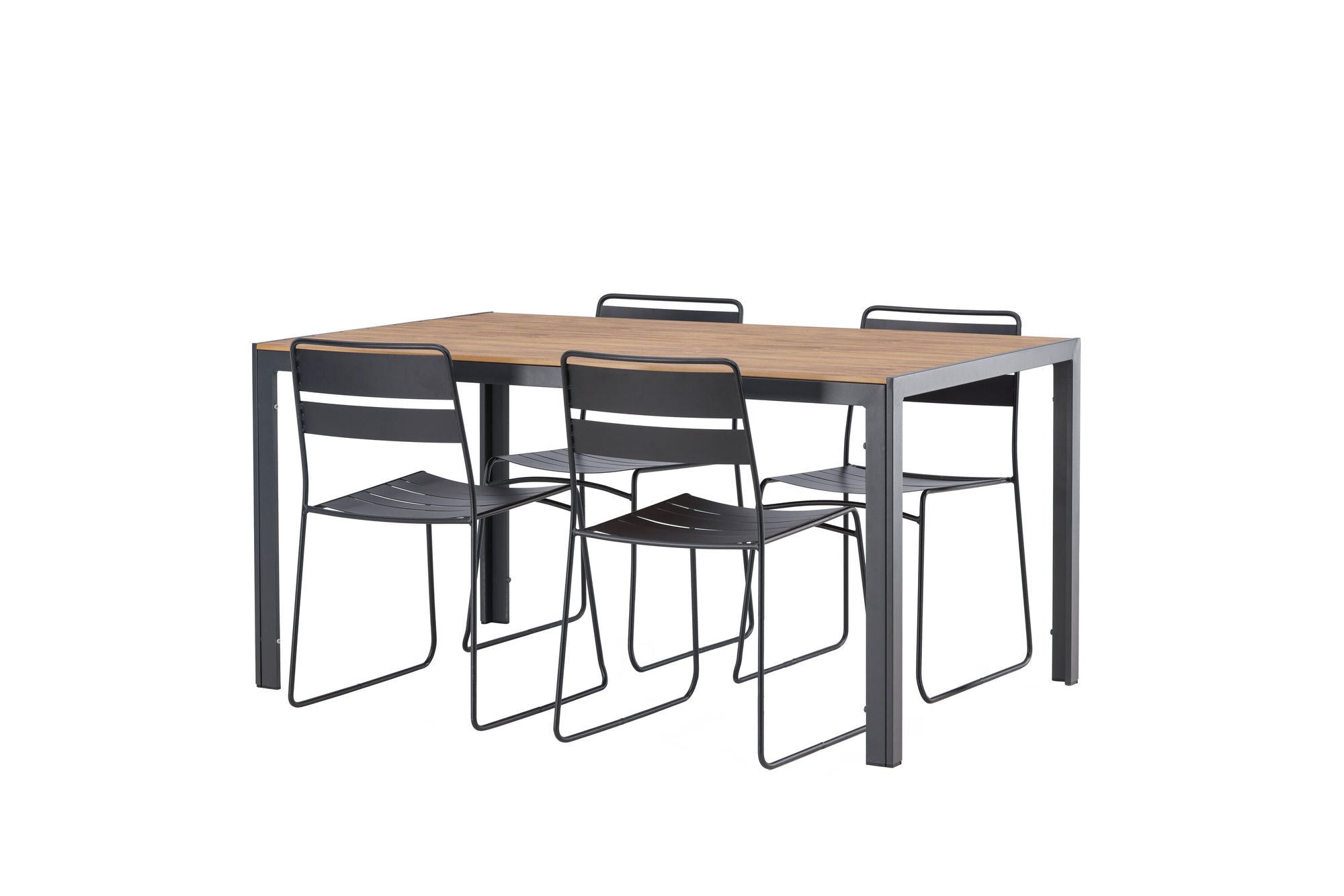 Venture Home Break Diningbord Alumnium - Black / Nature Rectangular 90*150* +Lina Spisebordsstol - Black _4