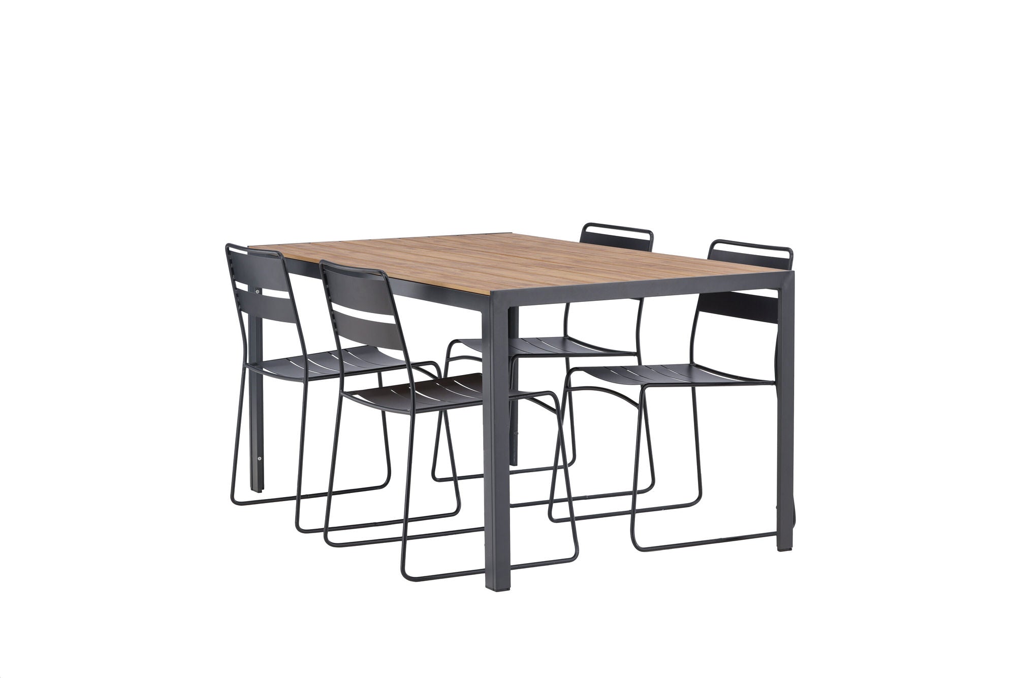 Venture Home Break Diningbord Alumnium - Black / Nature Rectangular 90*150* +Lina Spisebordsstol - Black _4