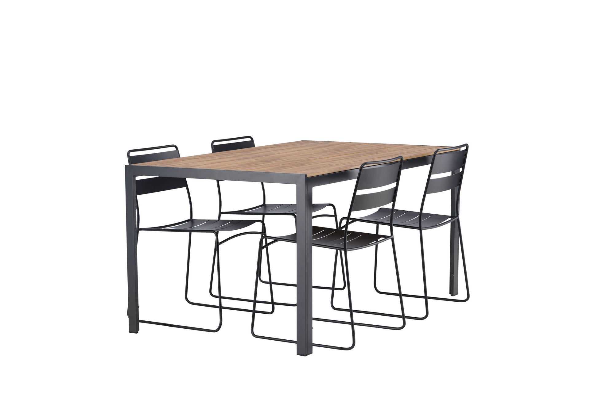 Venture Home Break Diningbord Alumnium - Black / Nature Rectangular 90*150* +Lina Spisebordsstol - Black _4
