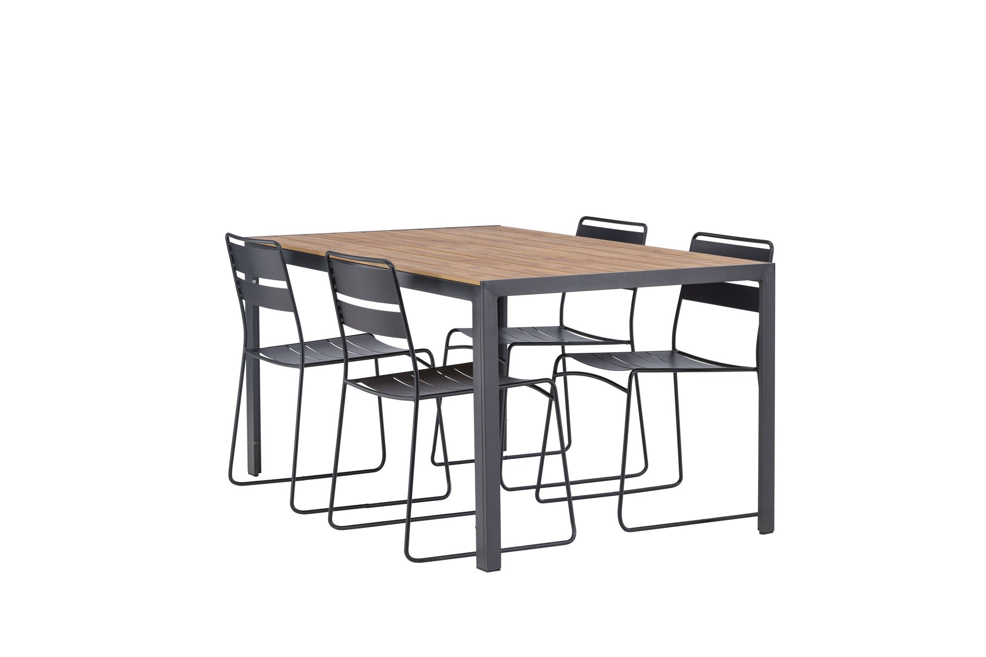 Venture Home Break Diningbord Alumnium - Black / Nature Rectangular 90*150* +Lina Spisebordsstol - Black _4