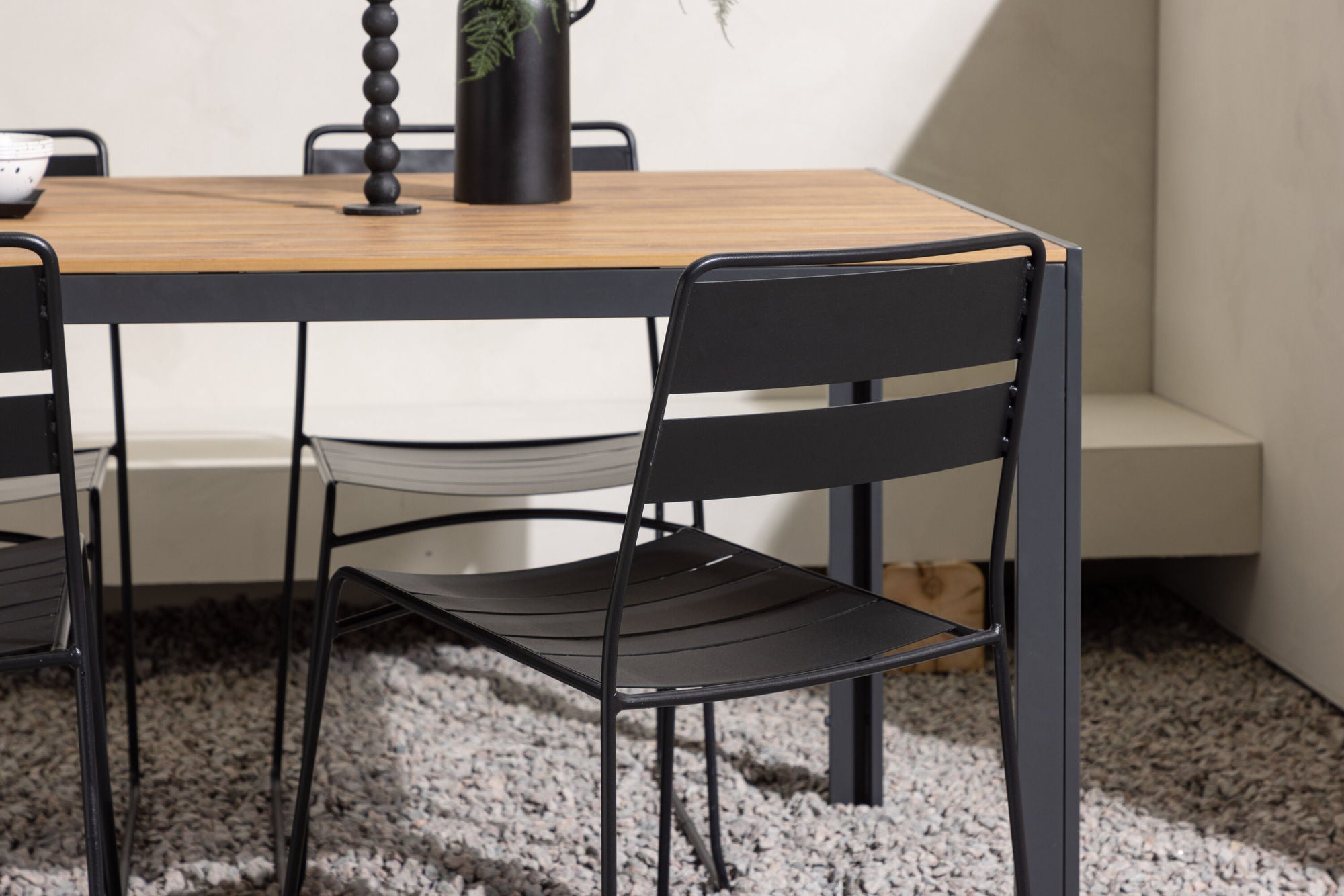 Venture Home Break Diningbord Alumnium - Black / Nature Rectangular 90*150* +Lina Spisebordsstol - Black _4