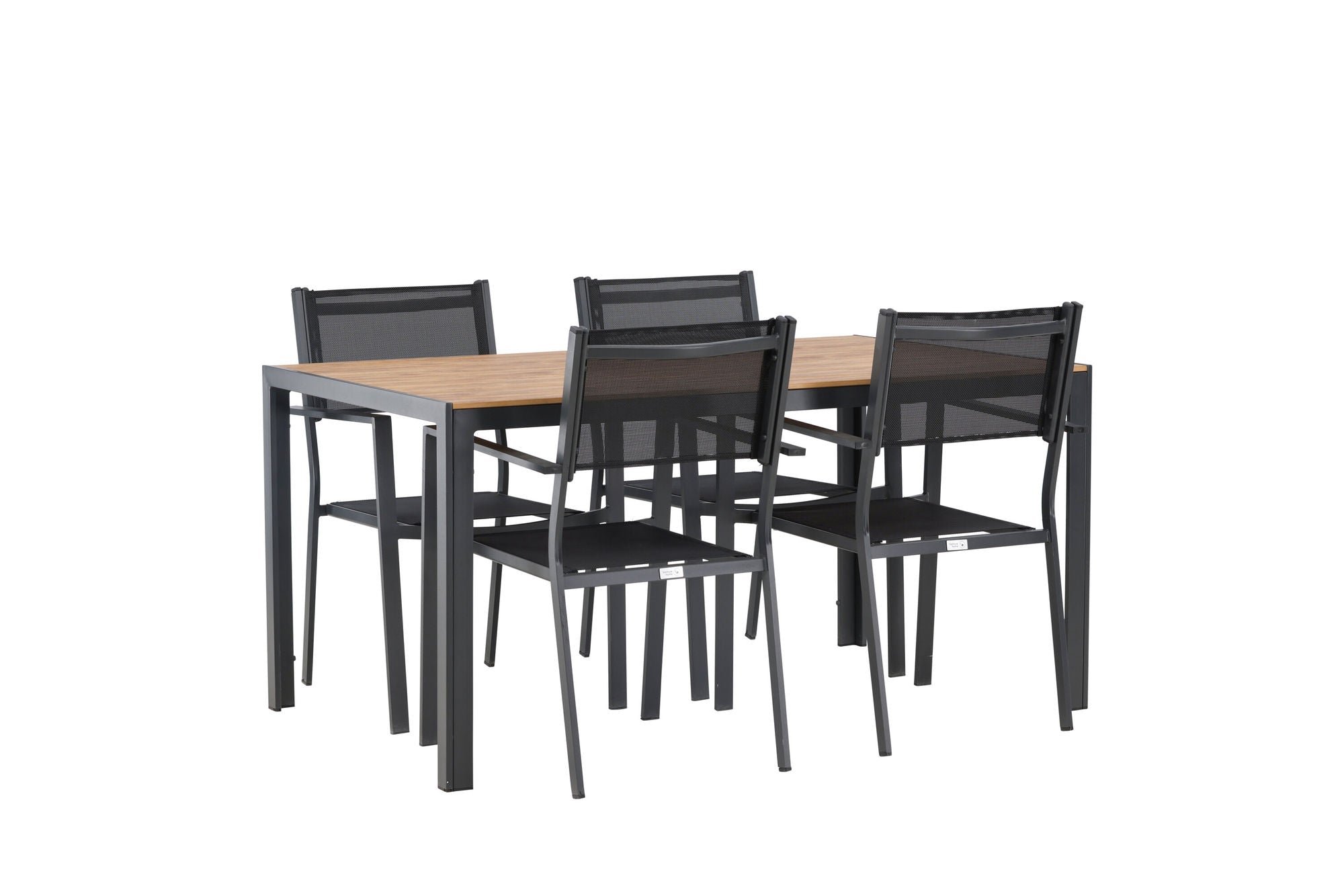 Venture Home Break Diningbord Alumnium - Black / Nature Rectangular 90*150* +Copacabana Stacking stol - Black/Black - Ersätter 4131-408 _4