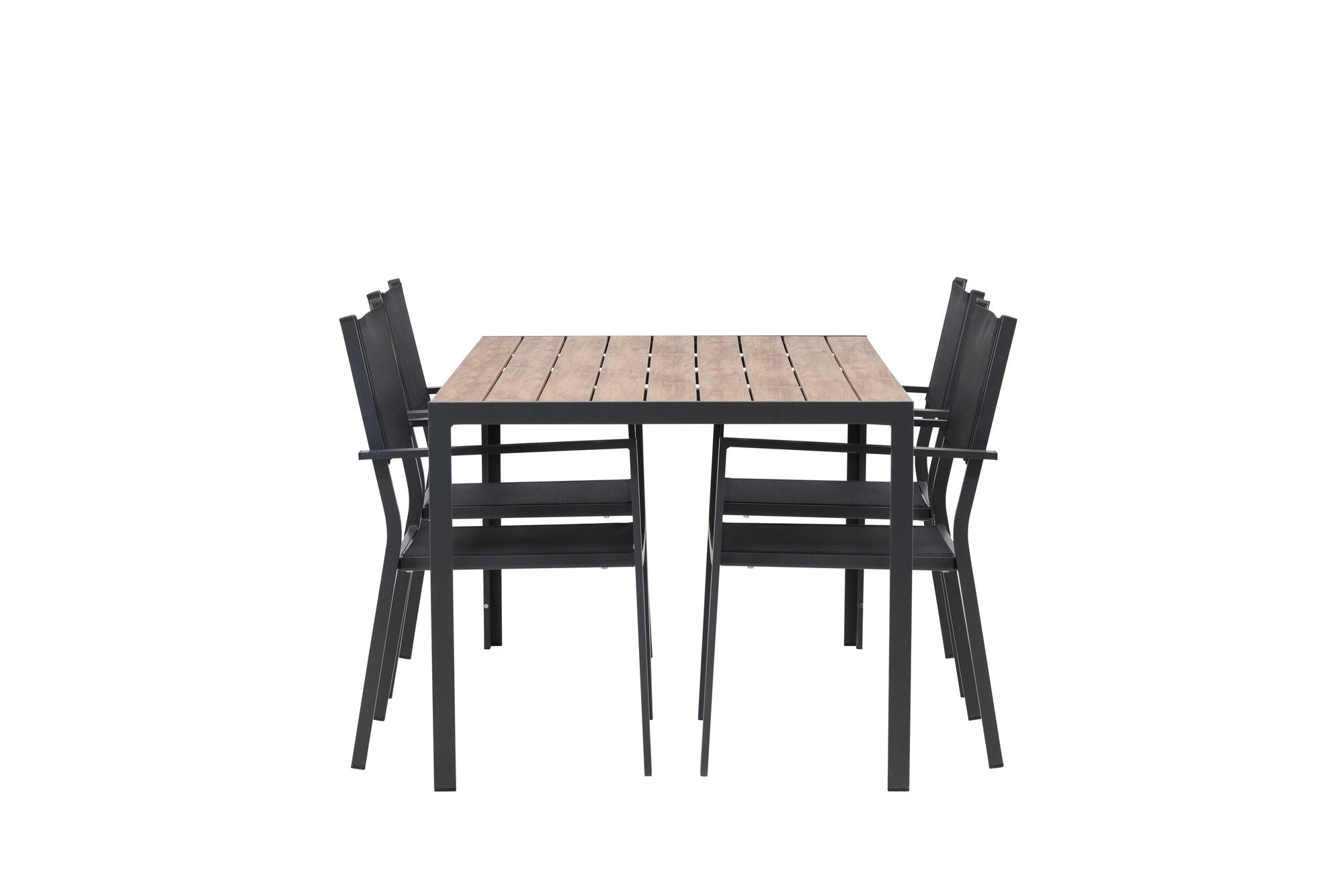 Venture Home Break Diningbord Alumnium - Black / Nature Rectangular 90*150* +Copacabana Stacking stol - Black/Black - Ersätter 4131-408 _4