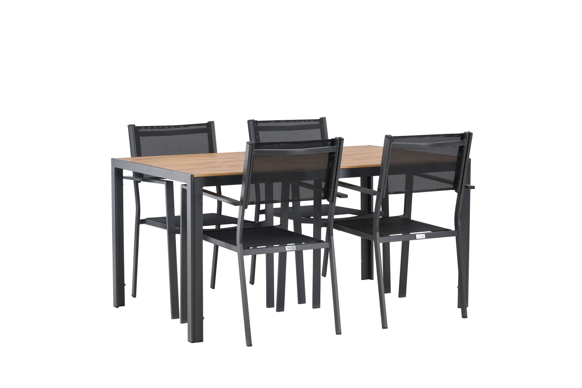 Venture Home Break Diningbord Alumnium - Black / Nature Rectangular 90*150* +Copacabana Stacking stol - Black/Black - Ersätter 4131-408 _4