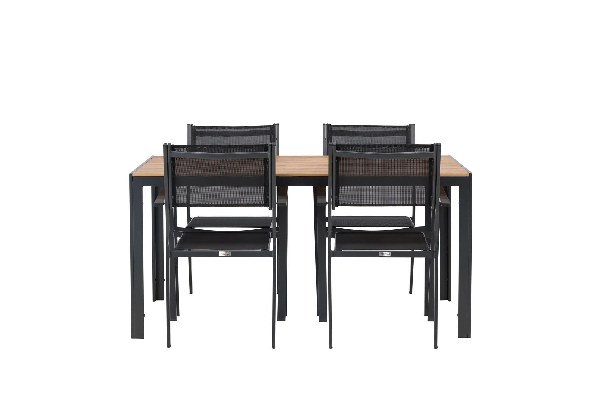 Venture Home Break Diningbord Alumnium - Black / Nature Rectangular 90*150* +Copacabana Stacking stol - Black/Black - Ersätter 4131-408 _4