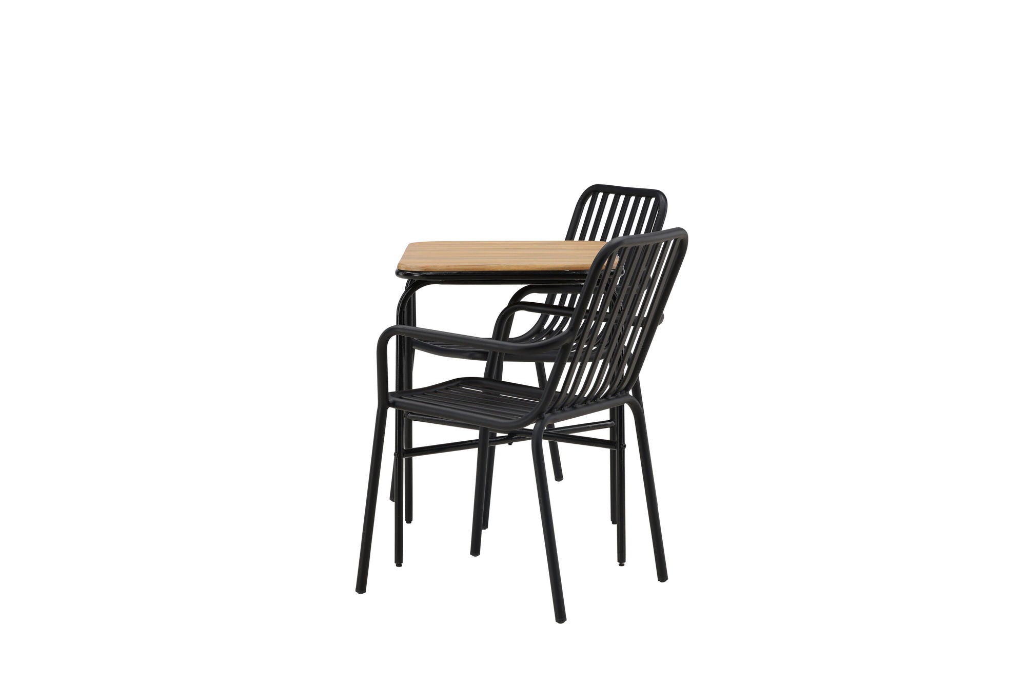 Venture Home Holmbeck Cafebord Steel - Black / Rectangular 55*70*74 +Peking Diningchair Aluminium - Black / _2