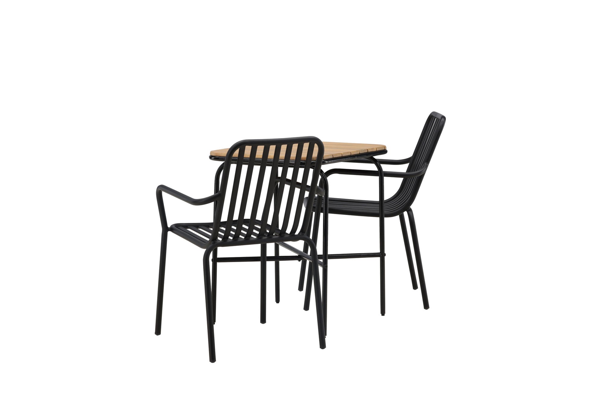 Venture Home Holmbeck Cafebord Steel - Black / Rectangular 55*70*74 +Peking Diningchair Aluminium - Black / _2