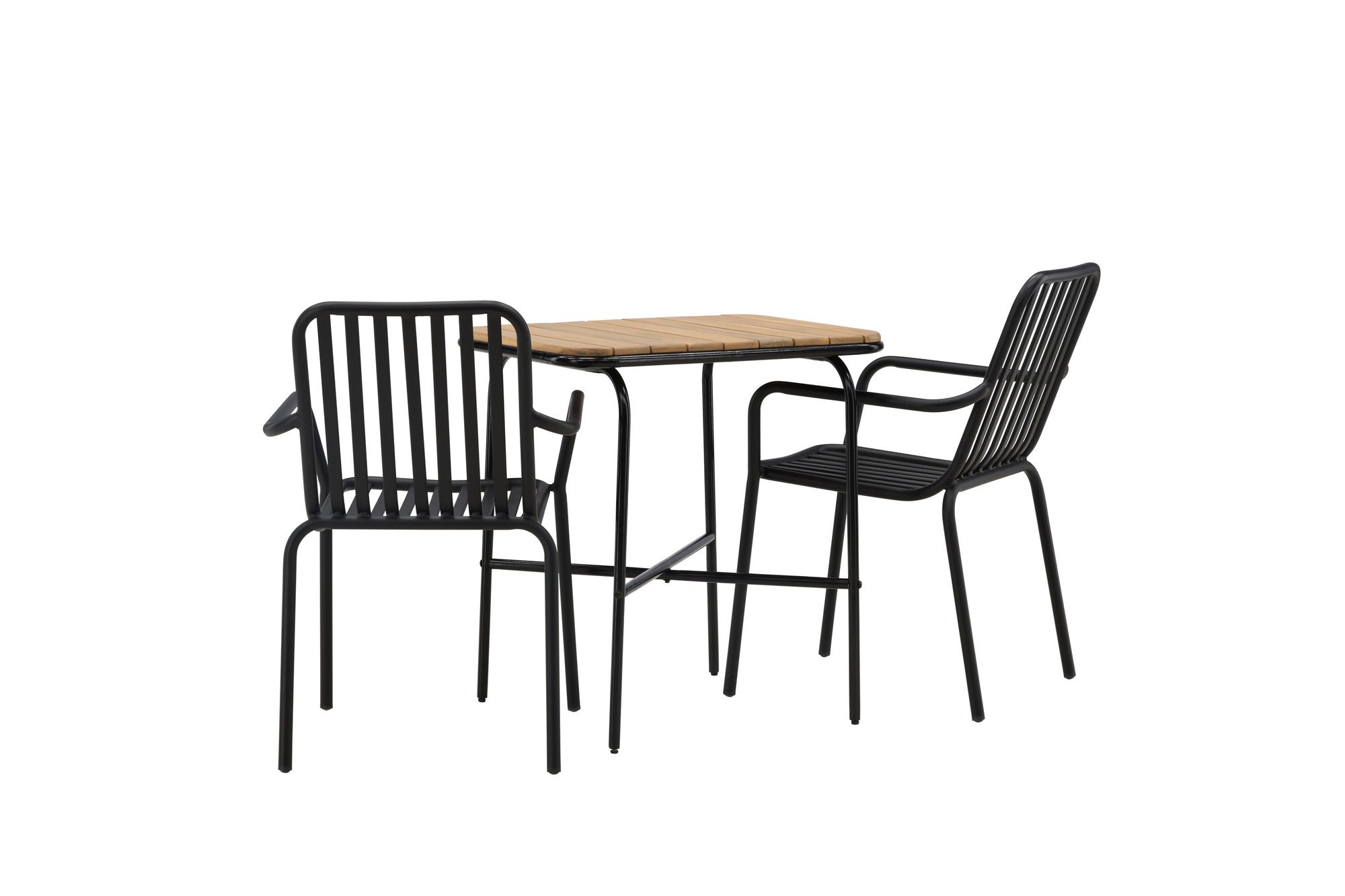 Venture Home Holmbeck Cafebord Steel - Black / Rectangular 55*70*74 +Peking Diningchair Aluminium - Black / _2