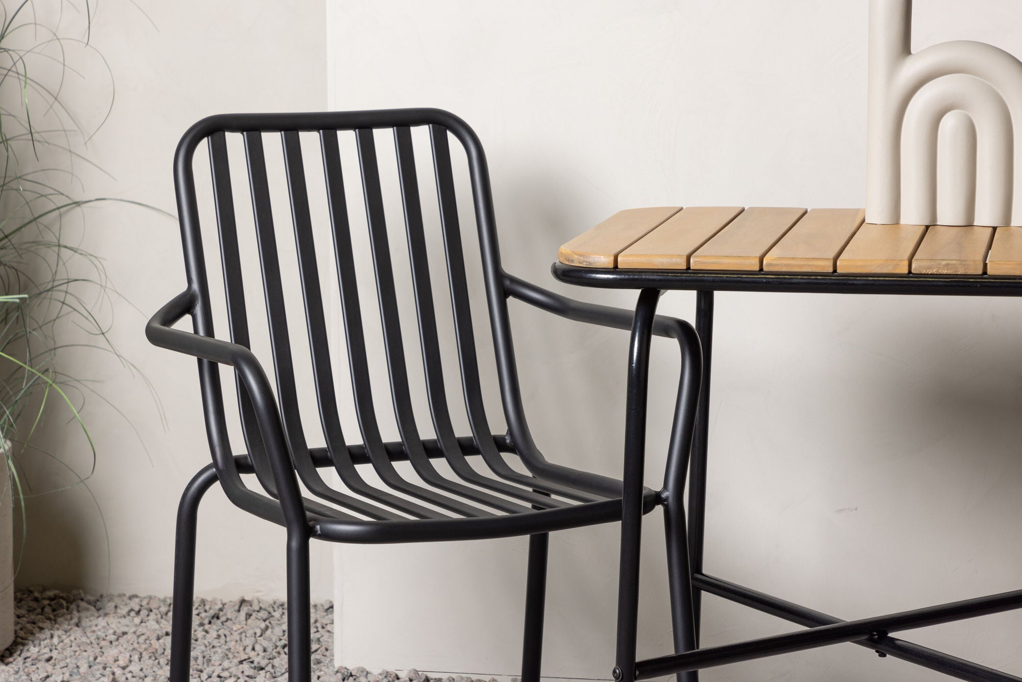 Venture Home Holmbeck Cafebord Steel - Black / Rectangular 55*70*74 +Peking Diningchair Aluminium - Black / _2