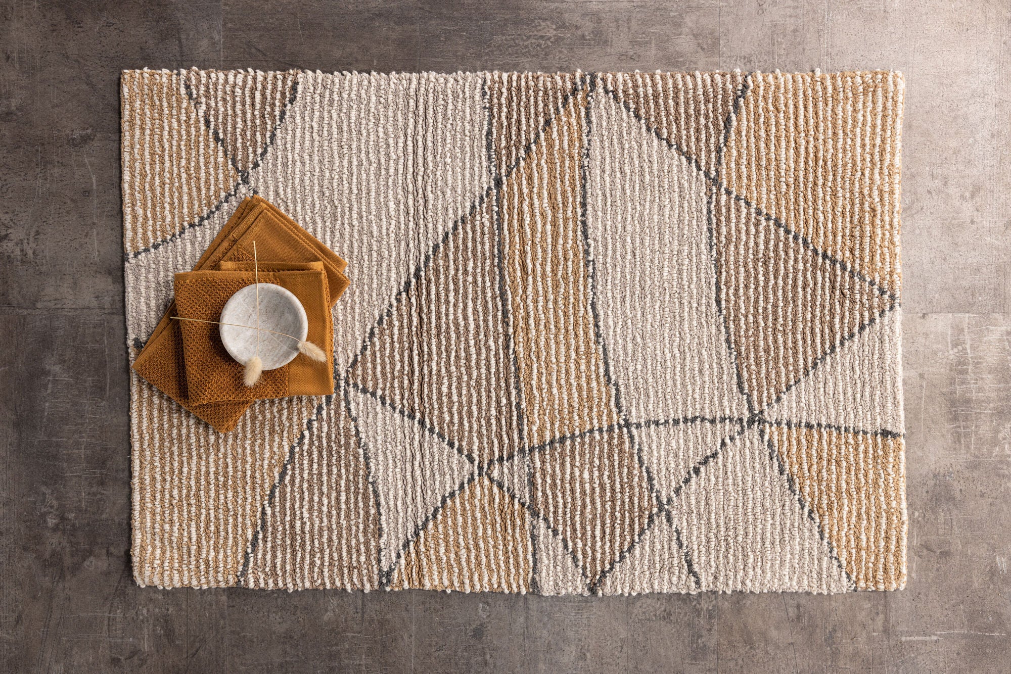 Venture Home Loui Cotton - 60*90-  -Rectangular-Ivory/Sand/Grey