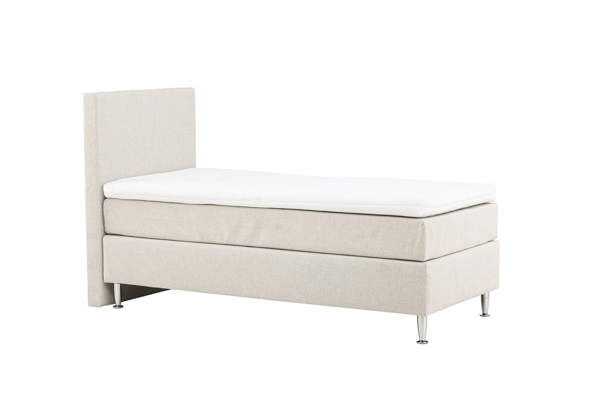 Venture Home Toledo Bed 90*200 - Matte Silver / Beige Fabric Lino 02