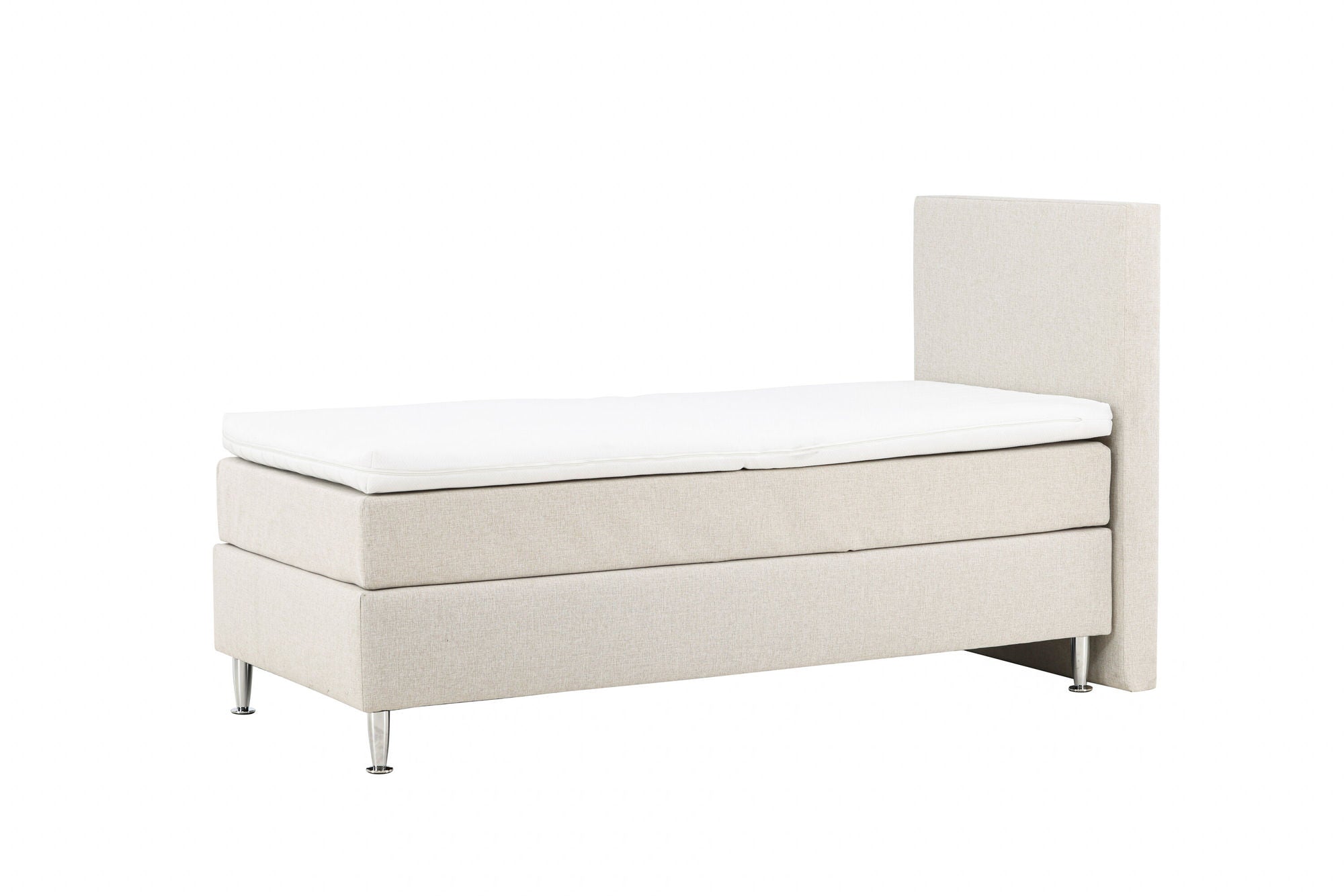 Venture Home Toledo Bed 90*200 - Matte Silver / Beige Fabric Lino 02