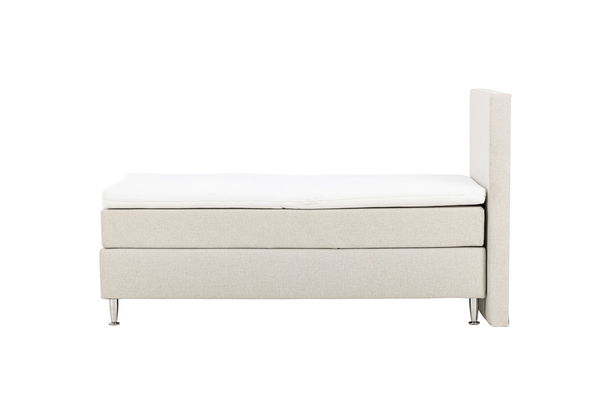Venture Home Toledo Bed 90*200 - Matte Silver / Beige Fabric Lino 02