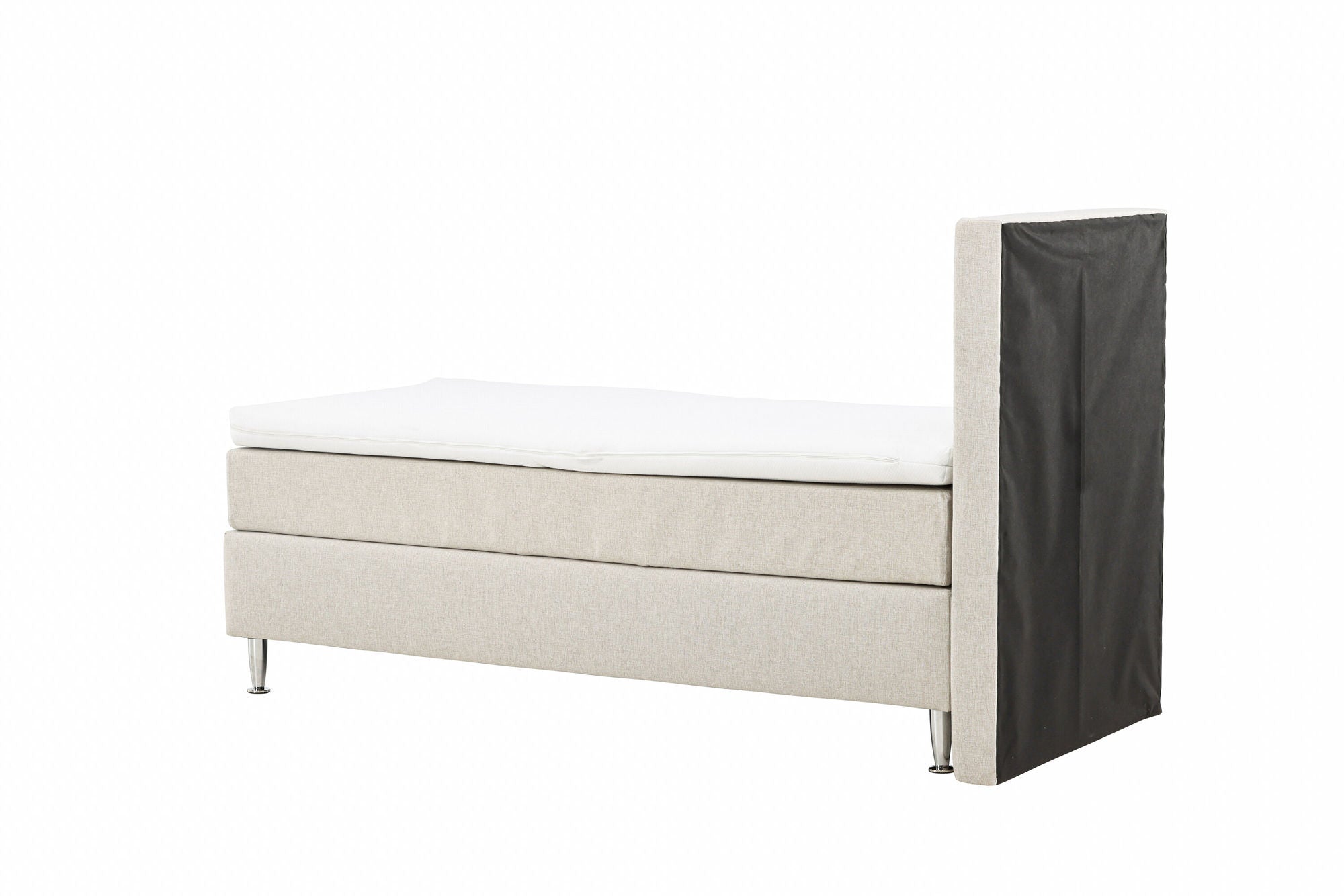 Venture Home Toledo Bed 90*200 - Matte Silver / Beige Fabric Lino 02