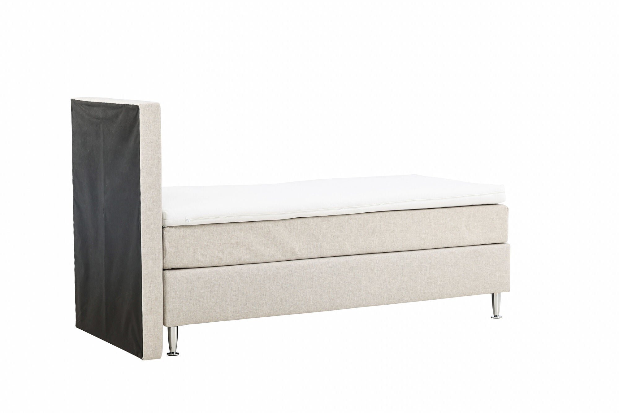 Venture Home Toledo Bed 90*200 - Matte Silver / Beige Fabric Lino 02