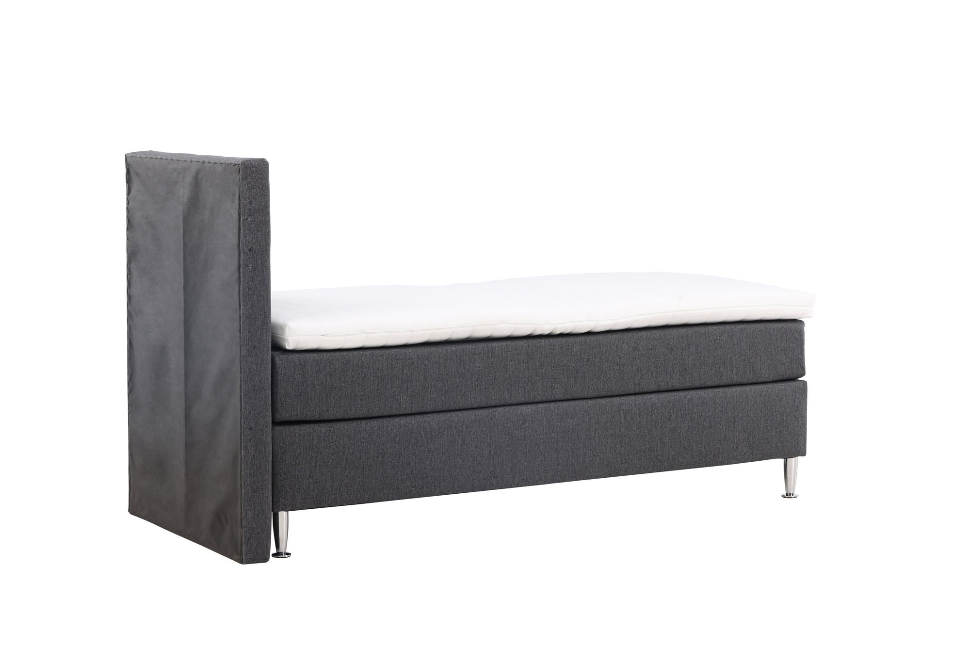 Venture Home Toledo Bed 90*200 - Matte Silver / Dark grey Fabric Lino 12