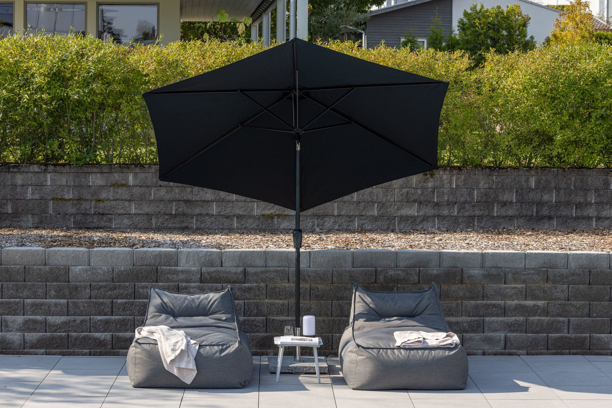 Venture Home Leeds Umbrella - 3m - Grey Alu / Black Fabric
