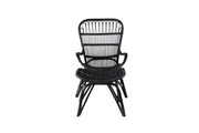 Venture Home Ella Lounge stol - BLACK rattan / Offwhite Cushion Ersätter 1571-6012