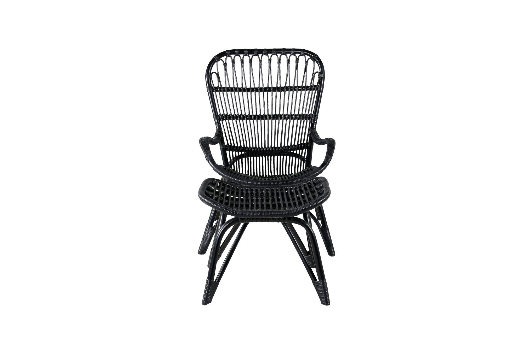 Venture Home Ella Lounge stol - BLACK rattan / Offwhite Cushion Ersätter 1571-6012