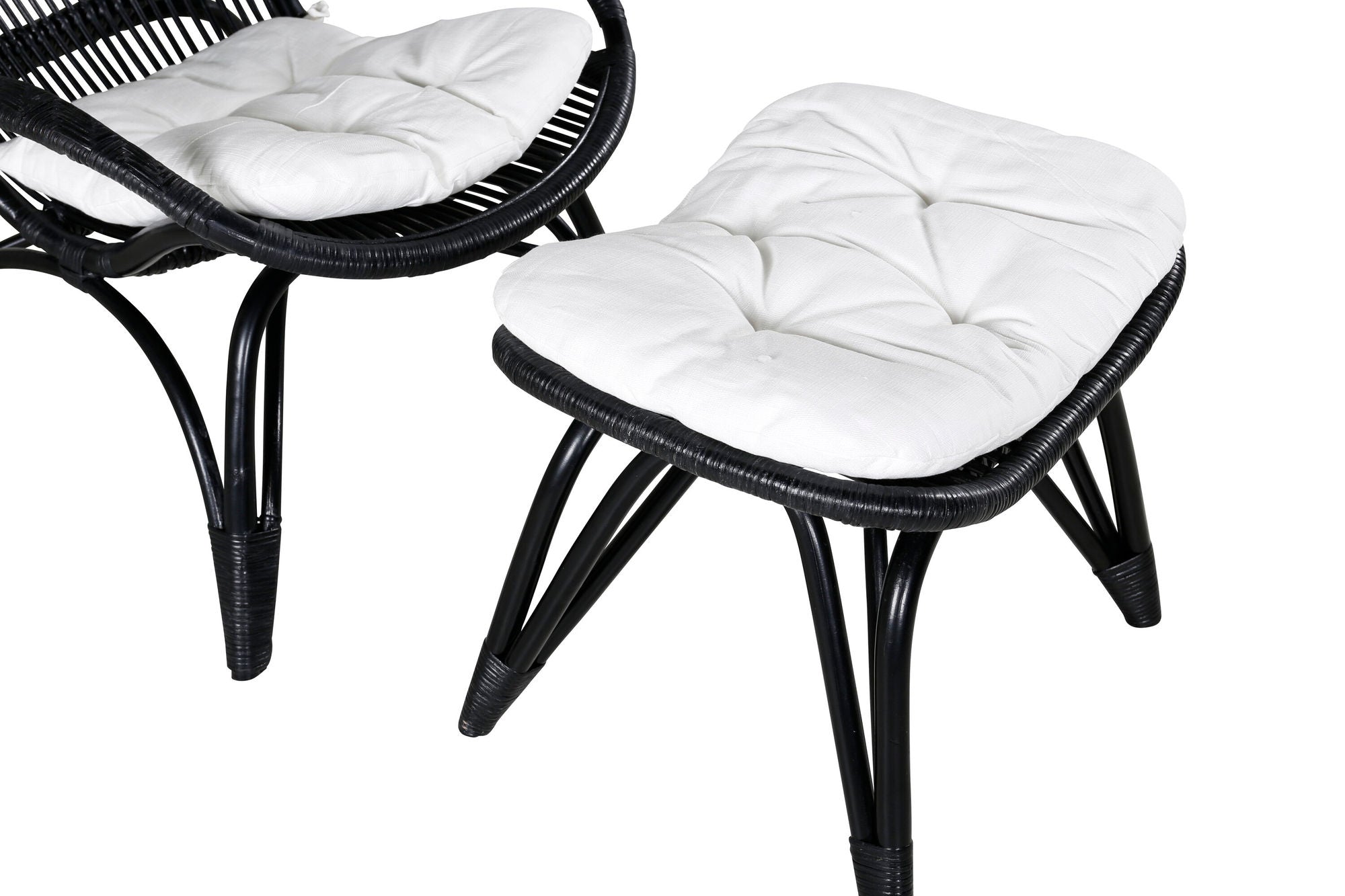 Venture Home Ella Lounge stol - BLACK rattan / Offwhite Cushion Ersätter 1571-6012