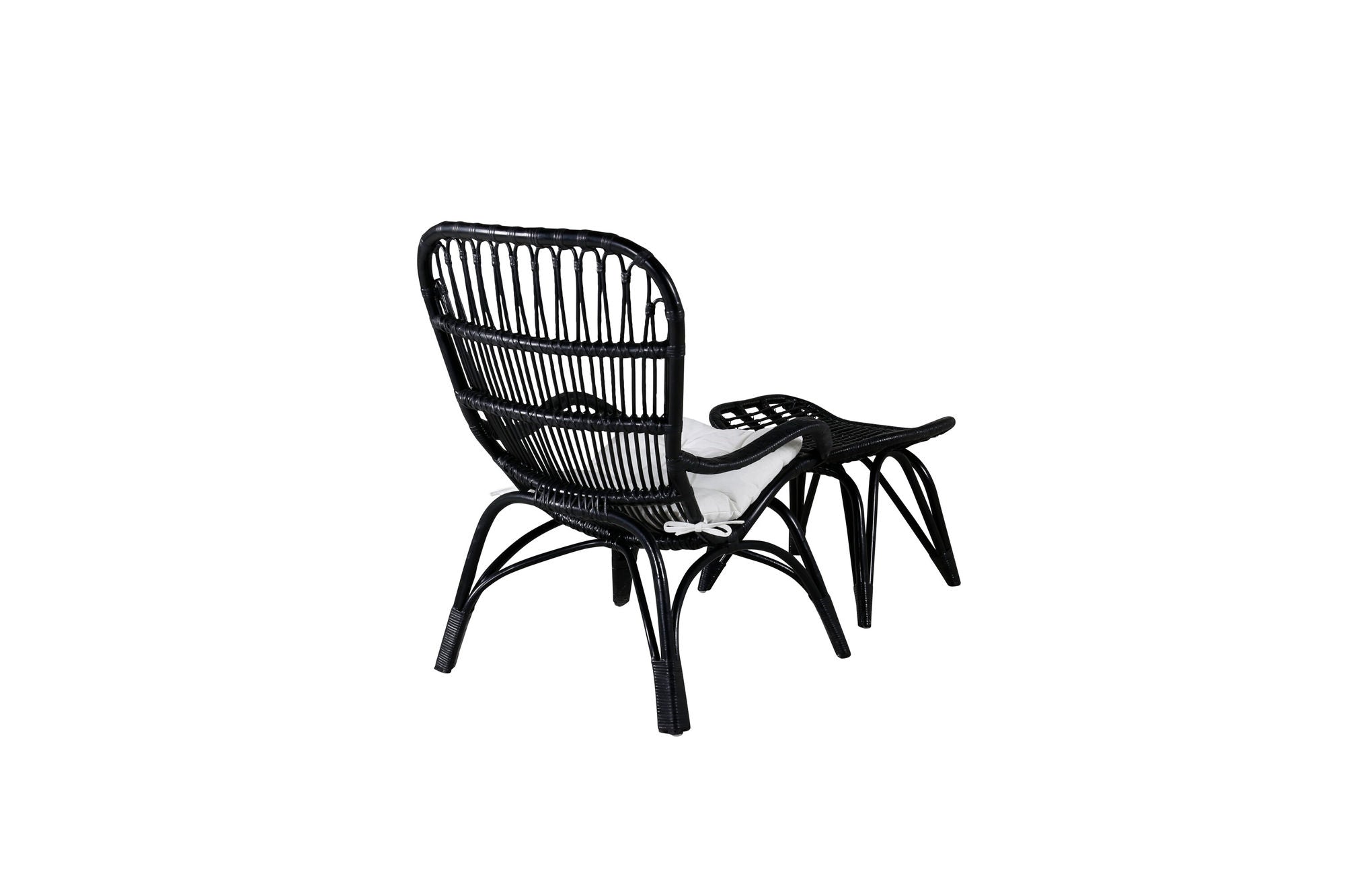Venture Home Ella Lounge stol - BLACK rattan / Offwhite Cushion Ersätter 1571-6012