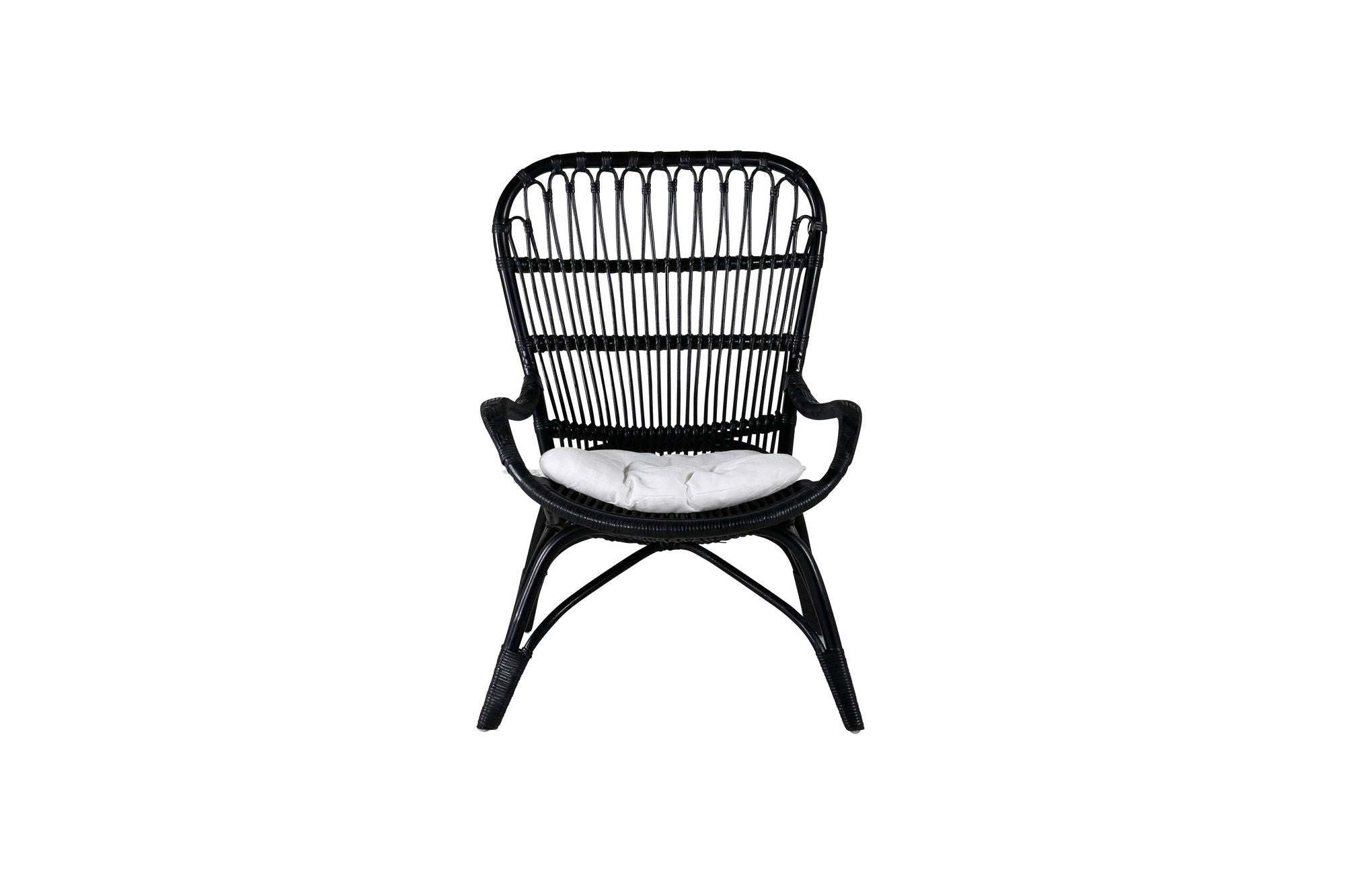 Venture Home Ella Lounge stol - BLACK rattan / Offwhite Cushion Ersätter 1571-6012