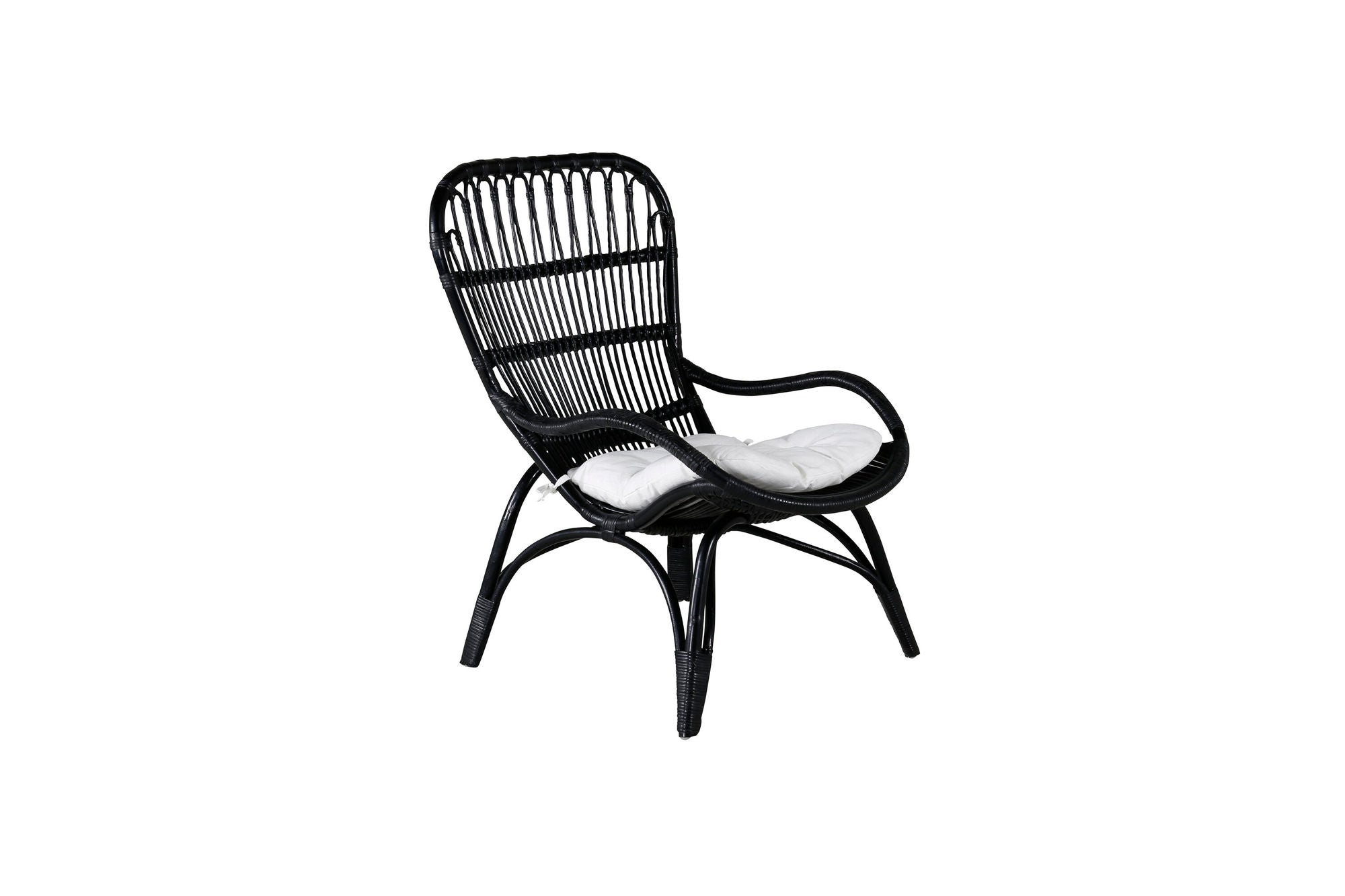 Venture Home Ella Lounge stol - BLACK rattan / Offwhite Cushion Ersätter 1571-6012