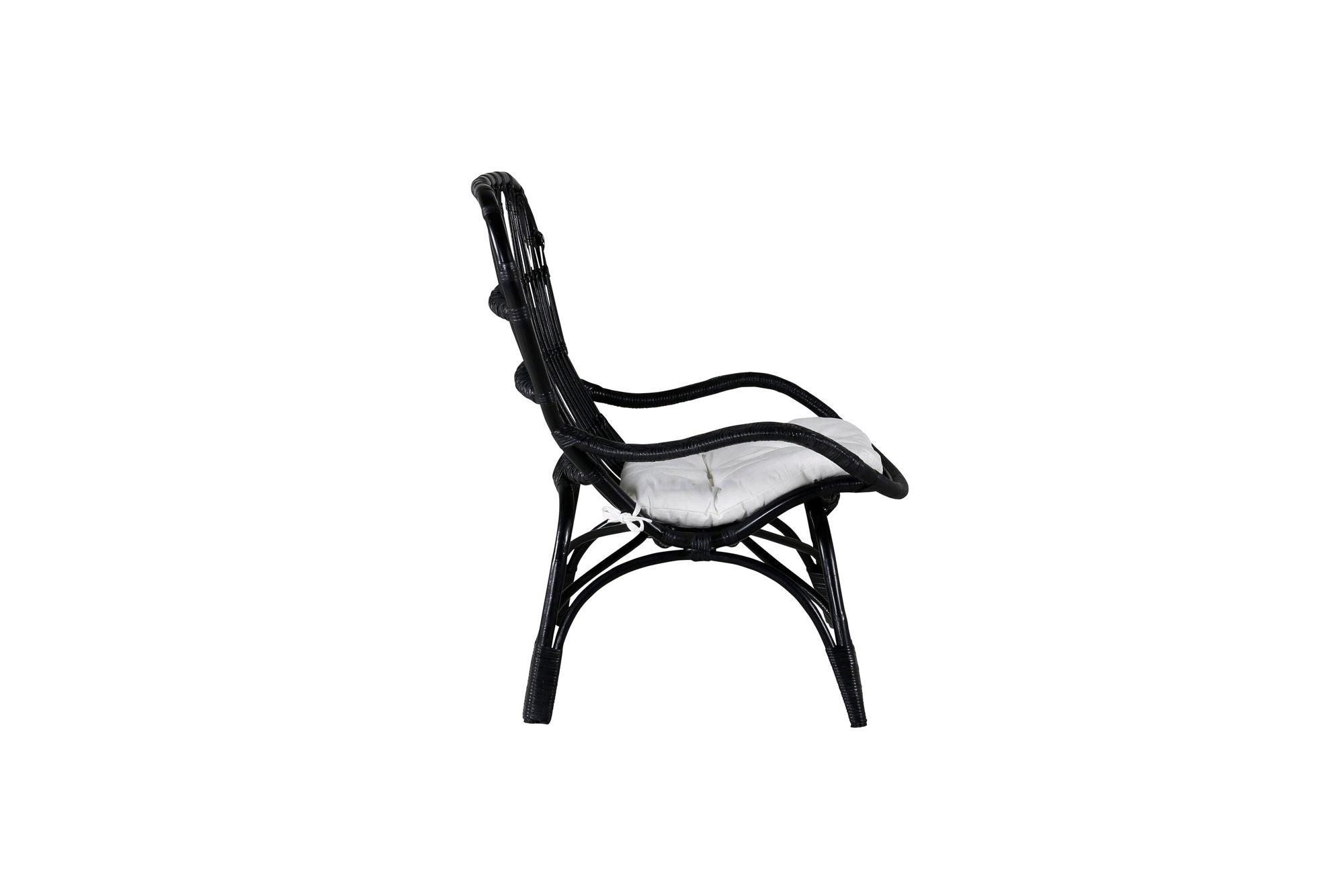 Venture Home Ella Lounge stol - BLACK rattan / Offwhite Cushion Ersätter 1571-6012
