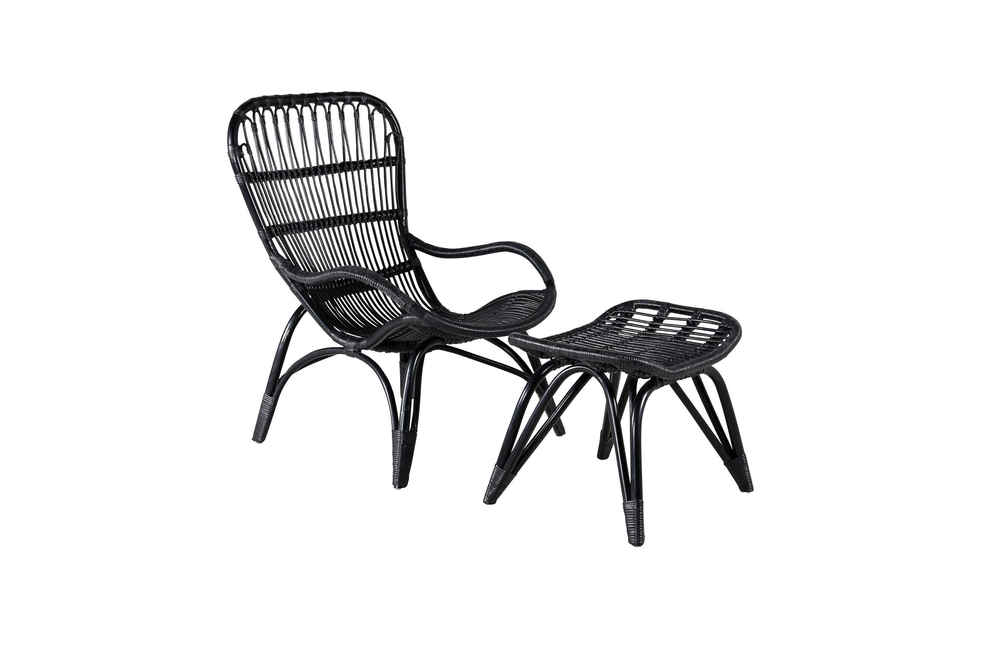 Venture Home Ella Lounge stol - BLACK rattan / Offwhite Cushion Ersätter 1571-6012